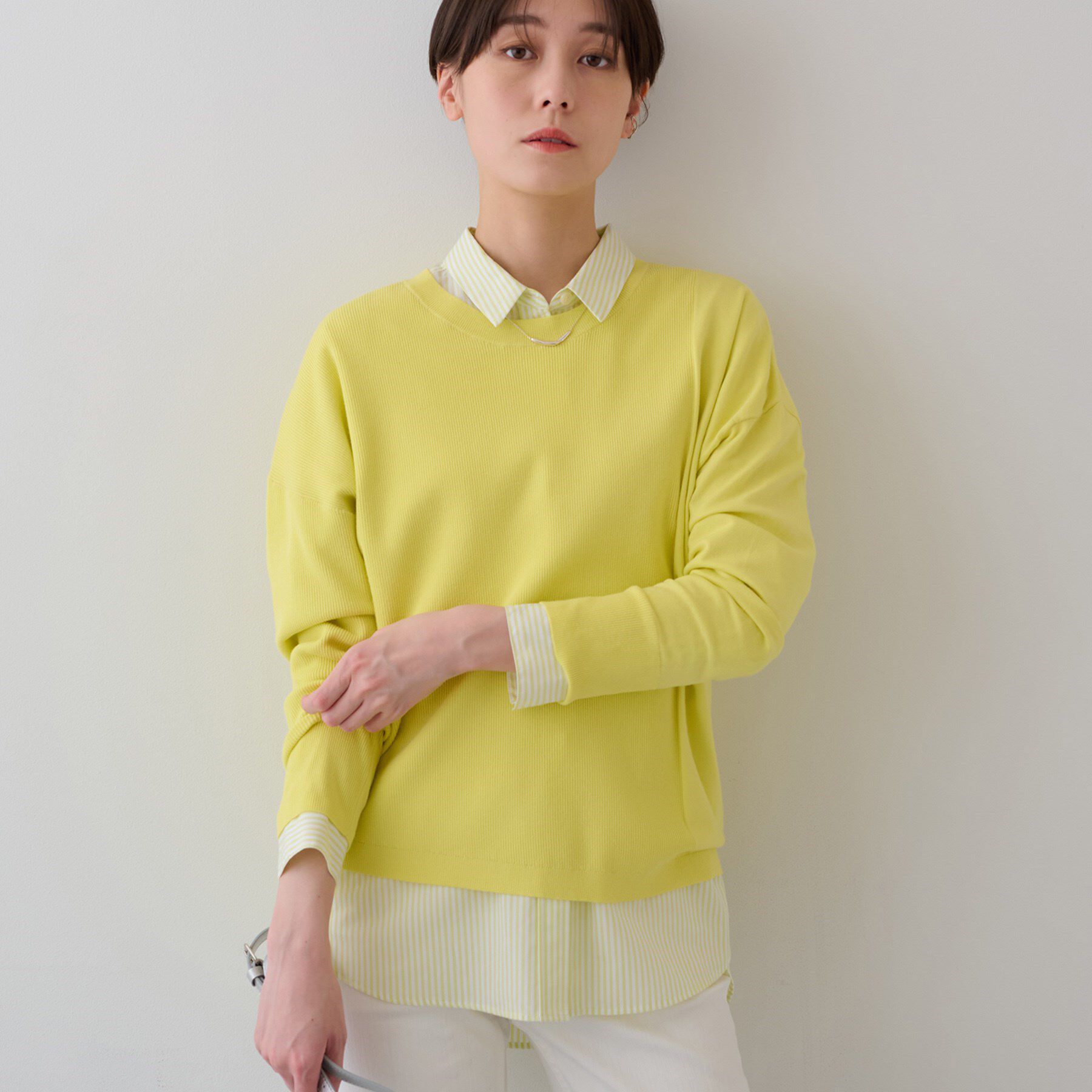 INDIVI「【洗える】アシメデザイン ドルマンスリーブニット」|ニット・セーター|