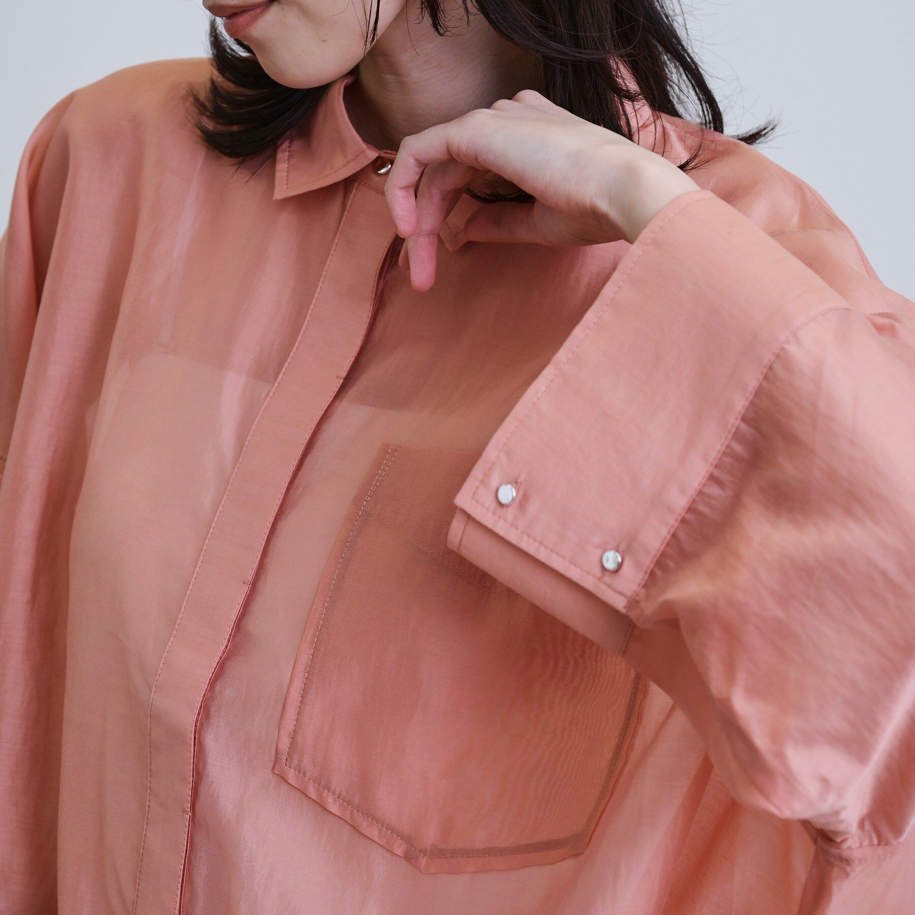 GALLEST「【再入荷】シアーローンステンカラーシャツ/シアーシャツ/シアートップス」|シャツ・ブラウス|