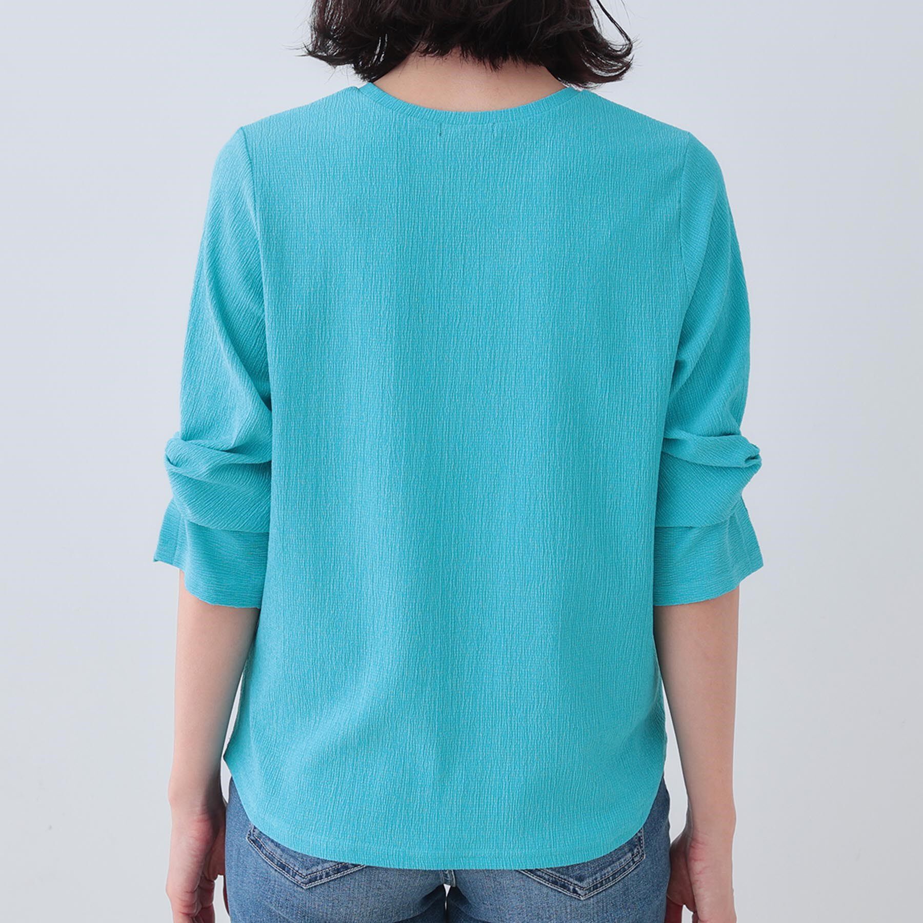 INDIVI「【洗える／吸水速乾／UVケア】ねじりデザイン袖カットソー」|Tシャツ・カットソー|