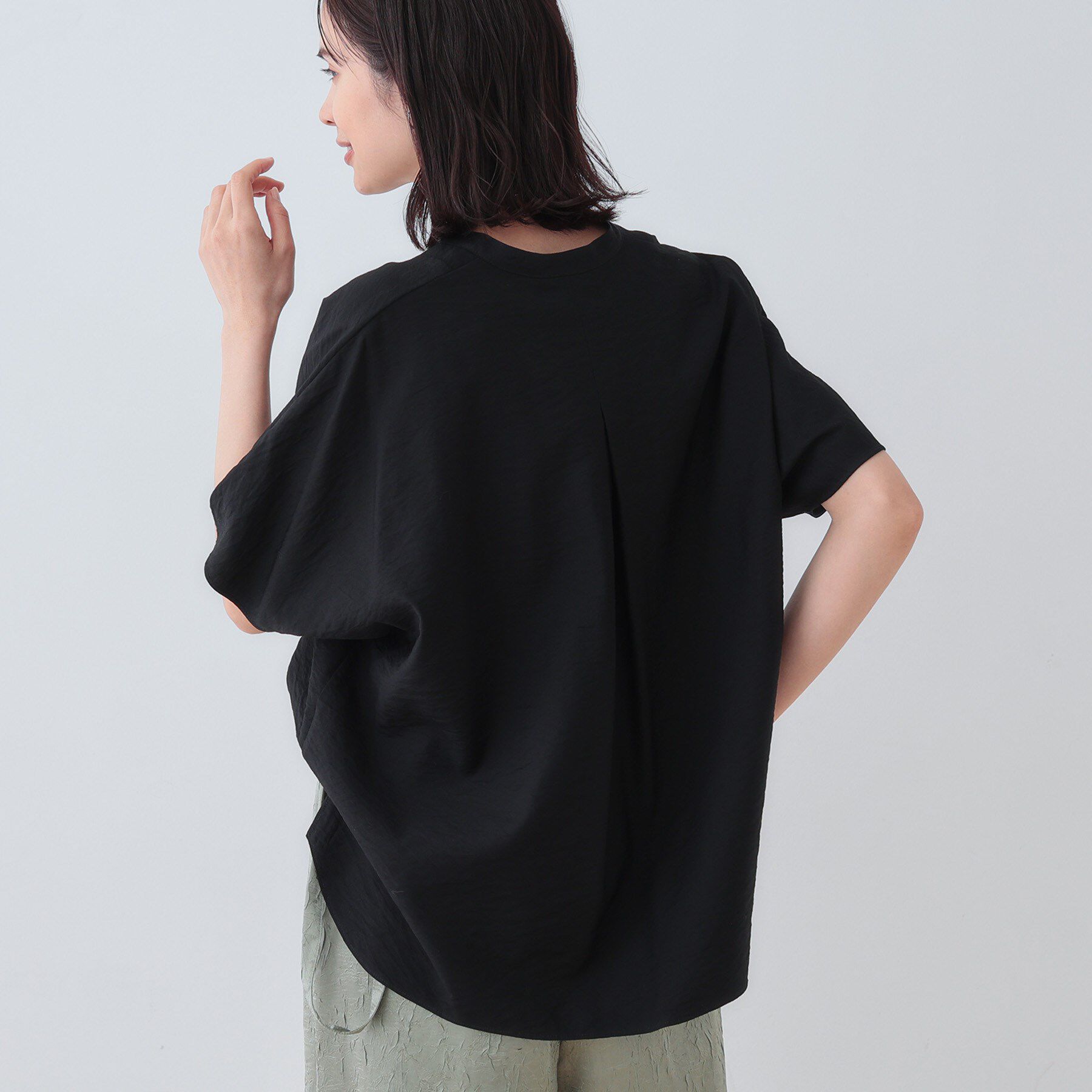 INDIVI「【洗える／UVケア／SETUP可能】スキッパードルマンブラウス」|シャツ・ブラウス|