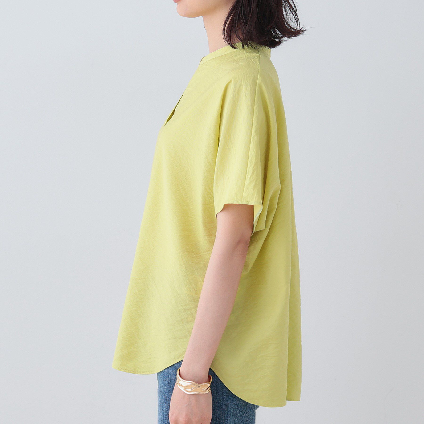 INDIVI「【洗える／UVケア／SETUP可能】スキッパードルマンブラウス」|シャツ・ブラウス|