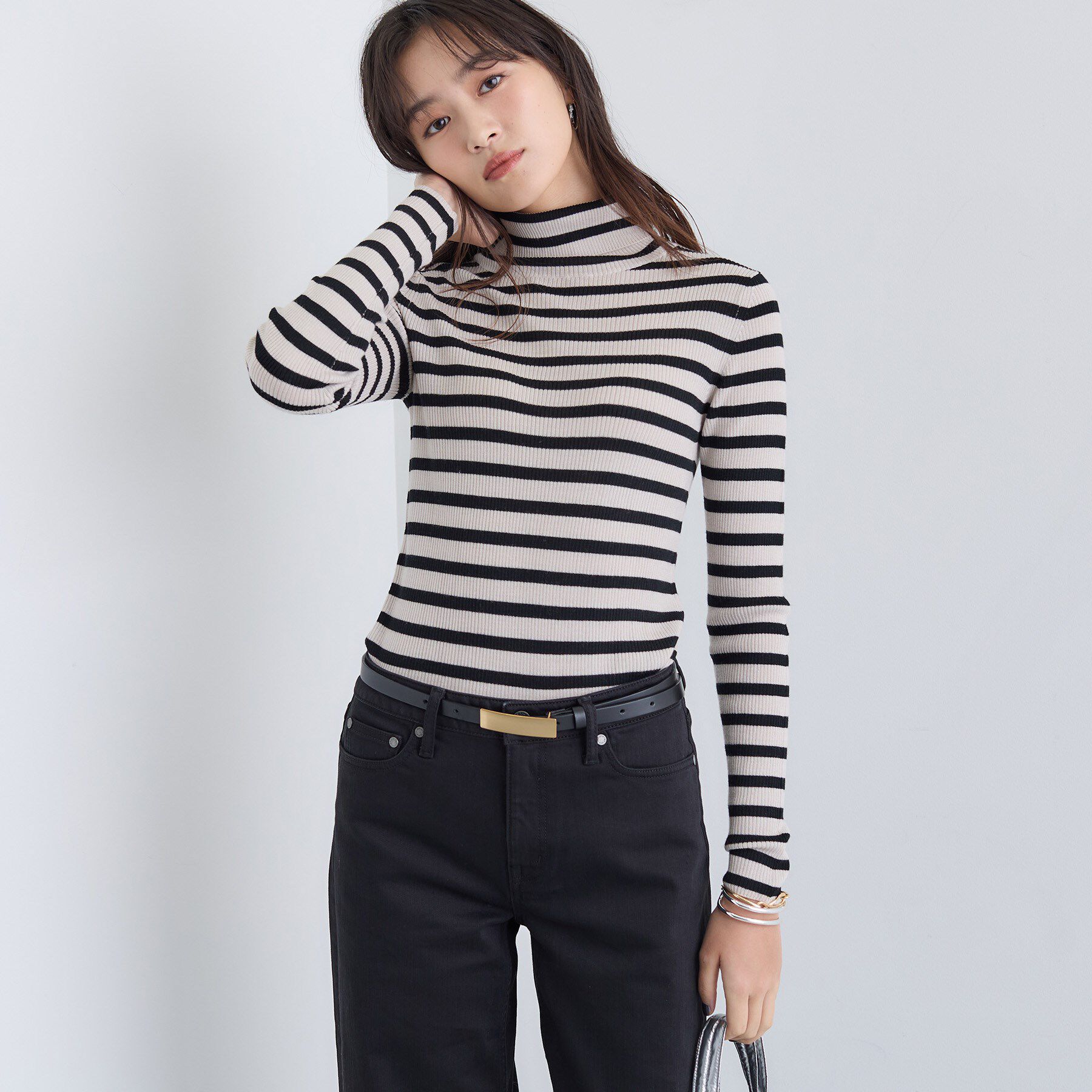 INDIVI「【洗える／毛玉になりにくい】エクストラファインウール リブタートルニット」|ニット・セーター|