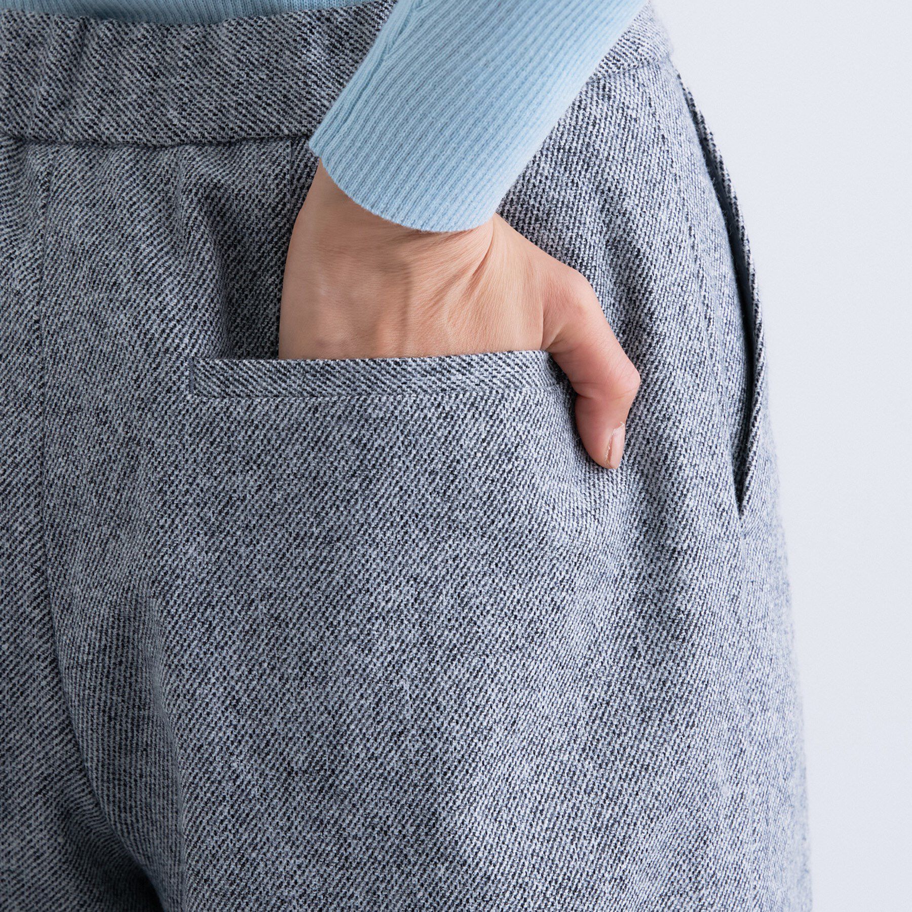 INDIVI「【褒められパンツ／ウール混】ウォームウール ワイドパンツ」|その他|