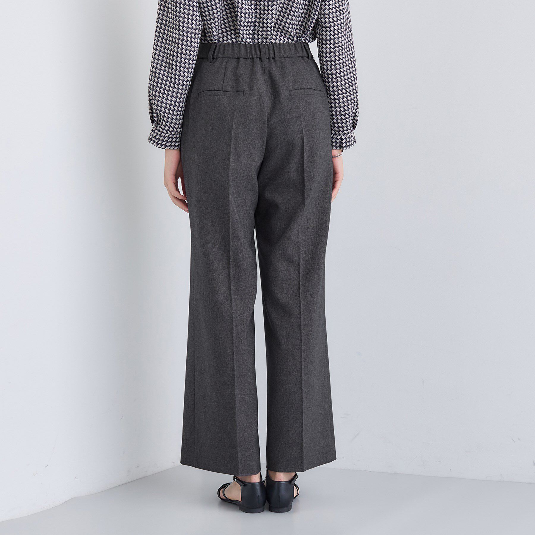 INDIVI「【洗える／通勤／スーツ】メランジストレッチ ワイドパンツ」|スーツ|