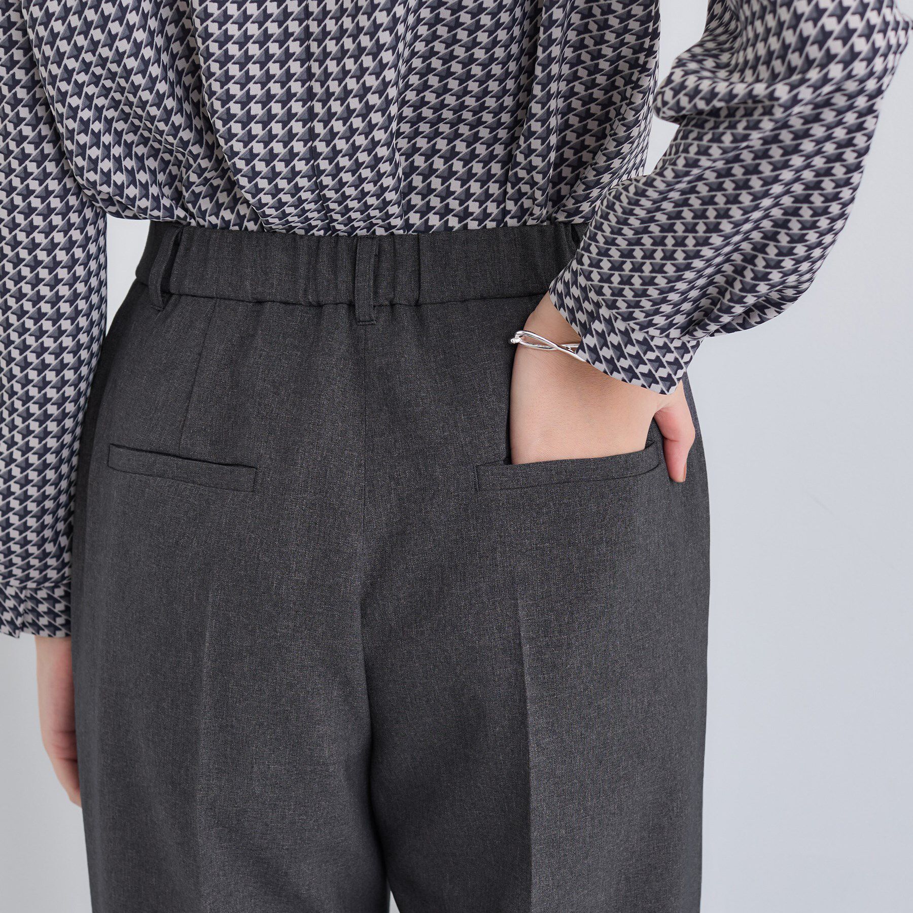 INDIVI「【洗える／通勤／スーツ】メランジストレッチ ワイドパンツ」|スーツ|