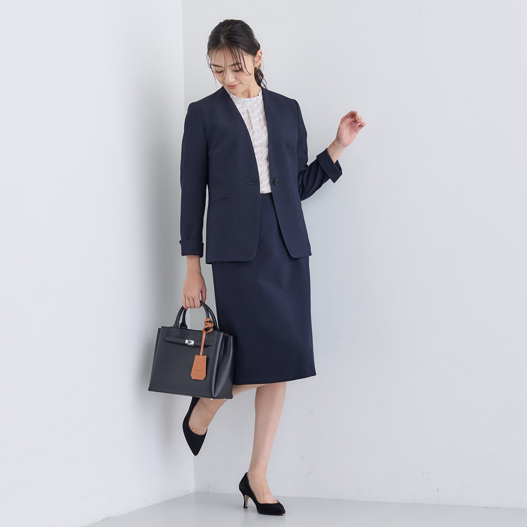 INDIVI「【洗える／通勤／スーツ】メランジストレッチ タイトスカート」|スーツ|