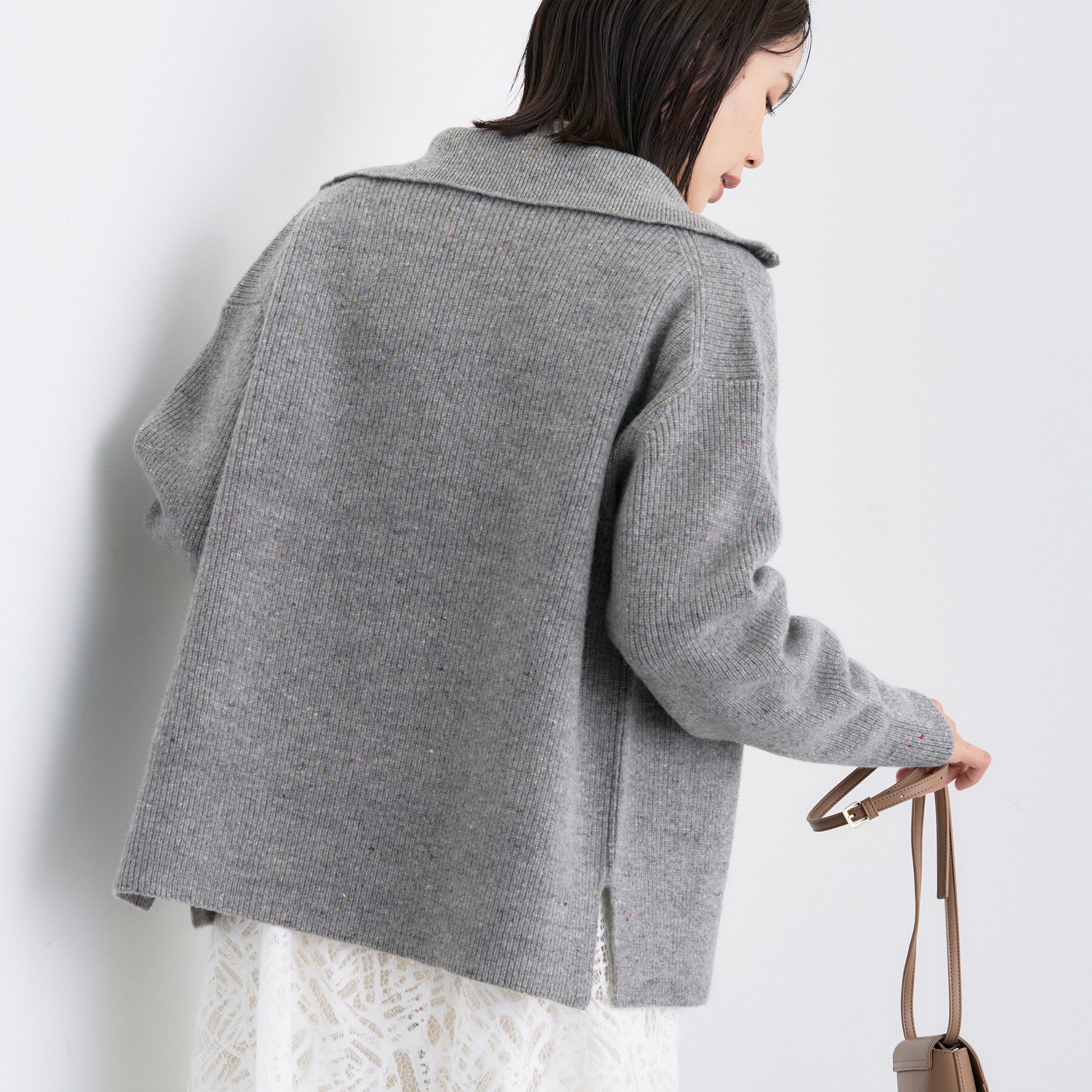 INDIVI「【洗える】カラーネップ ダブルジップカーディガン」|カーディガン|