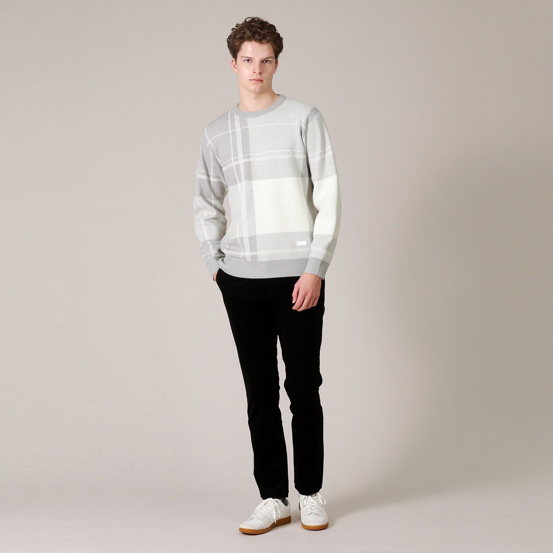 TAKEO KIKUCHI「ビッグチェック プルオーバー ニット」|ニット・セーター|