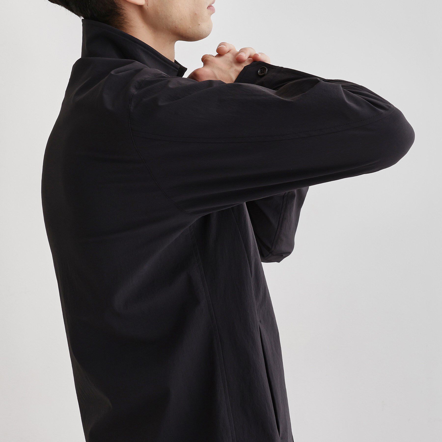 TAKEO KIKUCHI「【3D ナイロン ストレッチ】スタンドカラー シャツブルゾン」|ブルゾン・スタジャン|