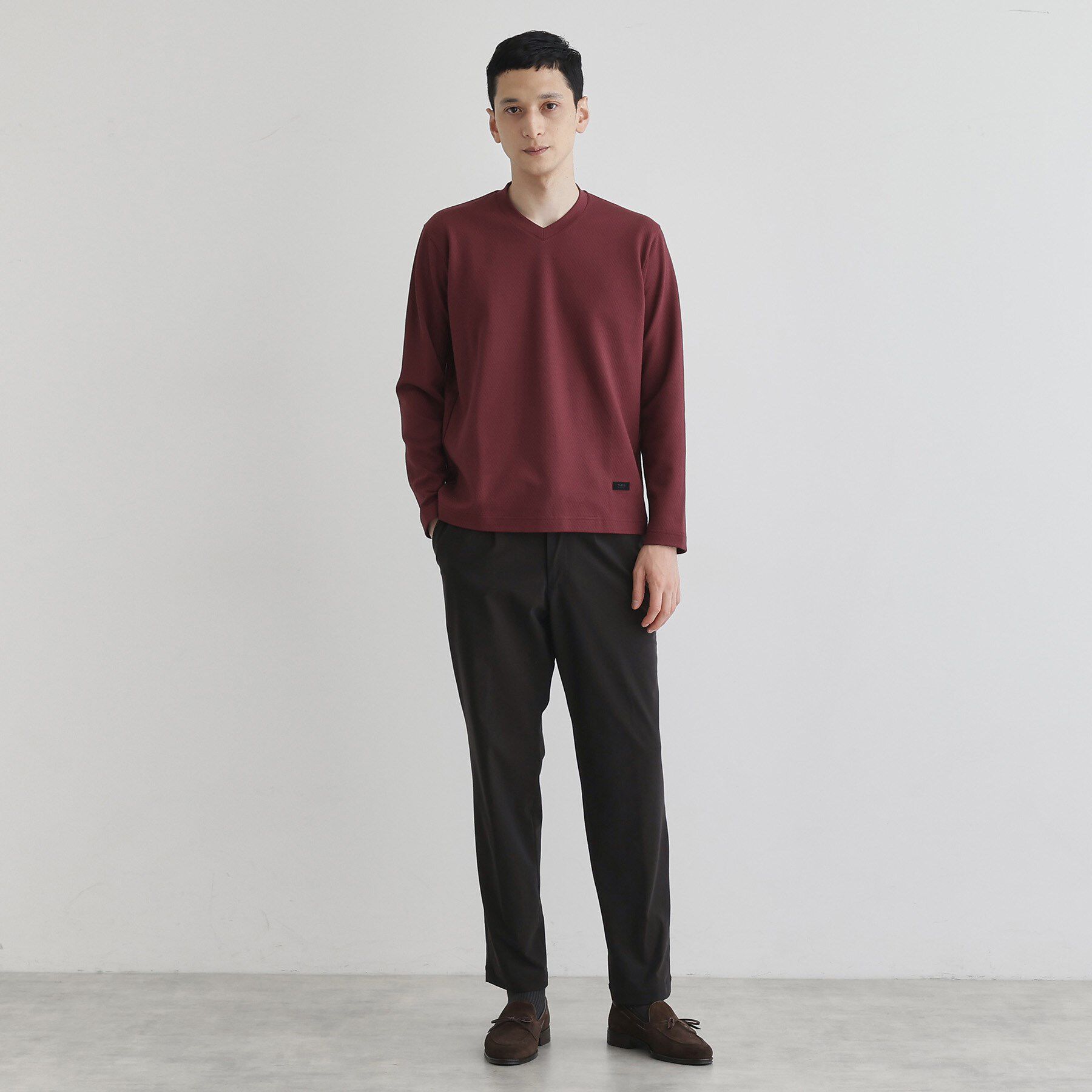 TAKEO KIKUCHI「【尾州織】ブリスタ Vネック カットソー」|Tシャツ・カットソー|