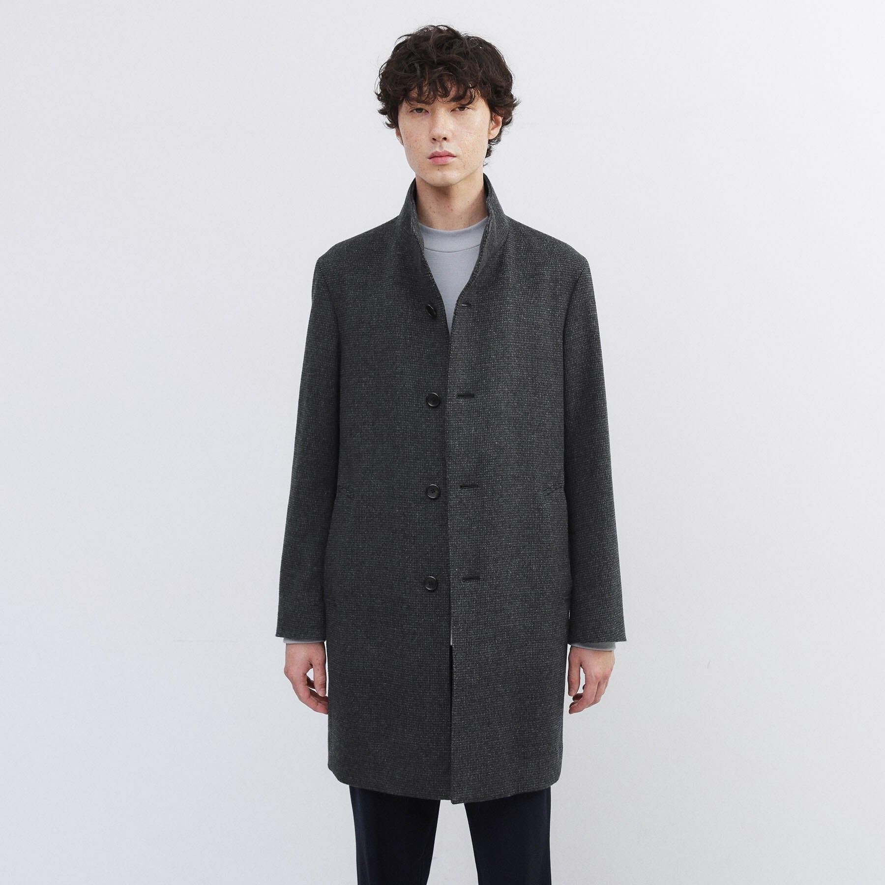 TAKEO KIKUCHI「カシミヤブレンド ビーバー調ピンヘッドスタンドカラーコート」|その他|