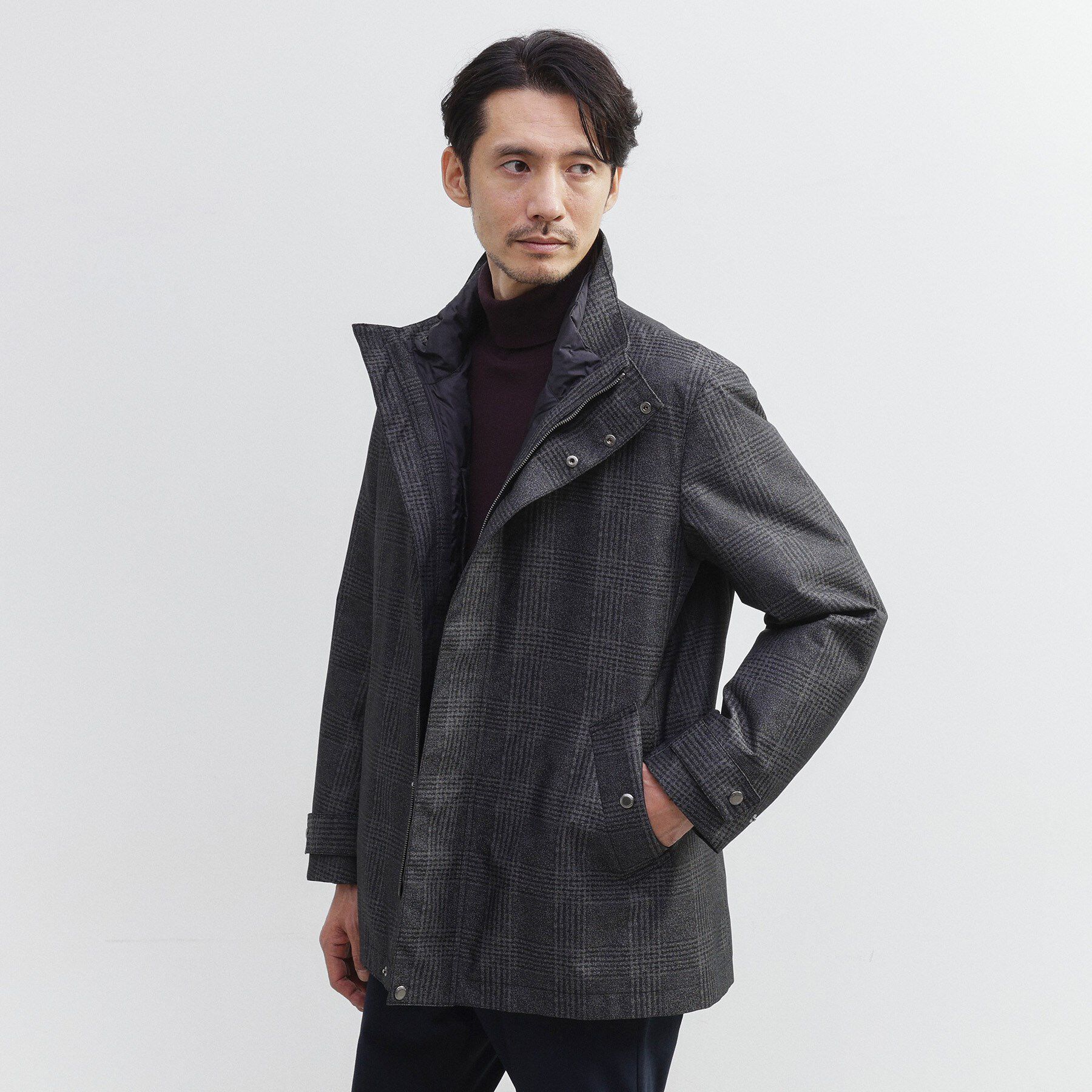 TAKEO KIKUCHI「【3WAY】グレンチェック ダウンライナー ブルゾン」|ブルゾン・スタジャン|