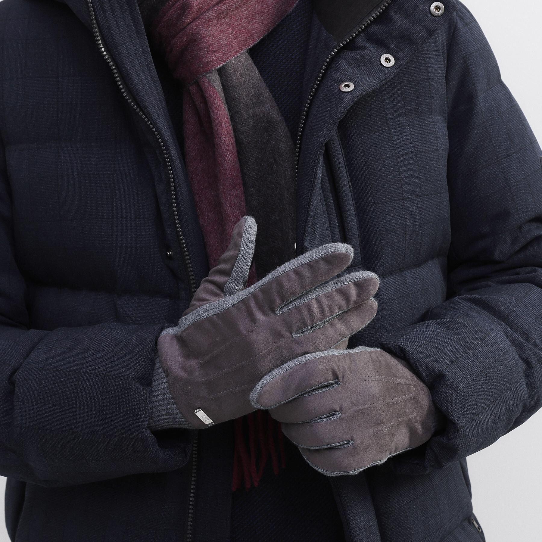 TAKEO KIKUCHI「スエード調ニットコンビ ウォッシャブルグローブ」|手袋|