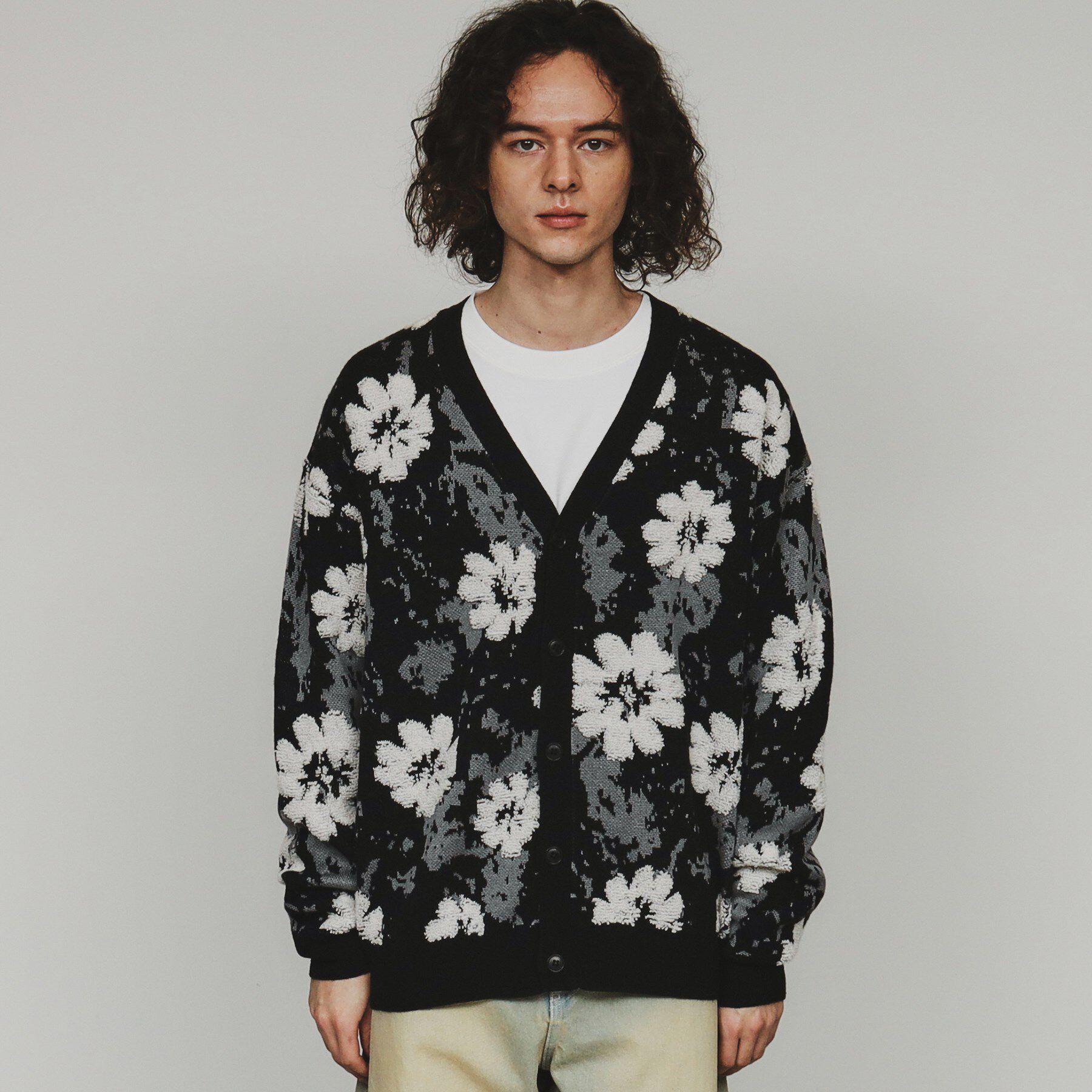 tk.TAKEO KIKUCHI「フラワージャカードカーディガン」|カーディガン|