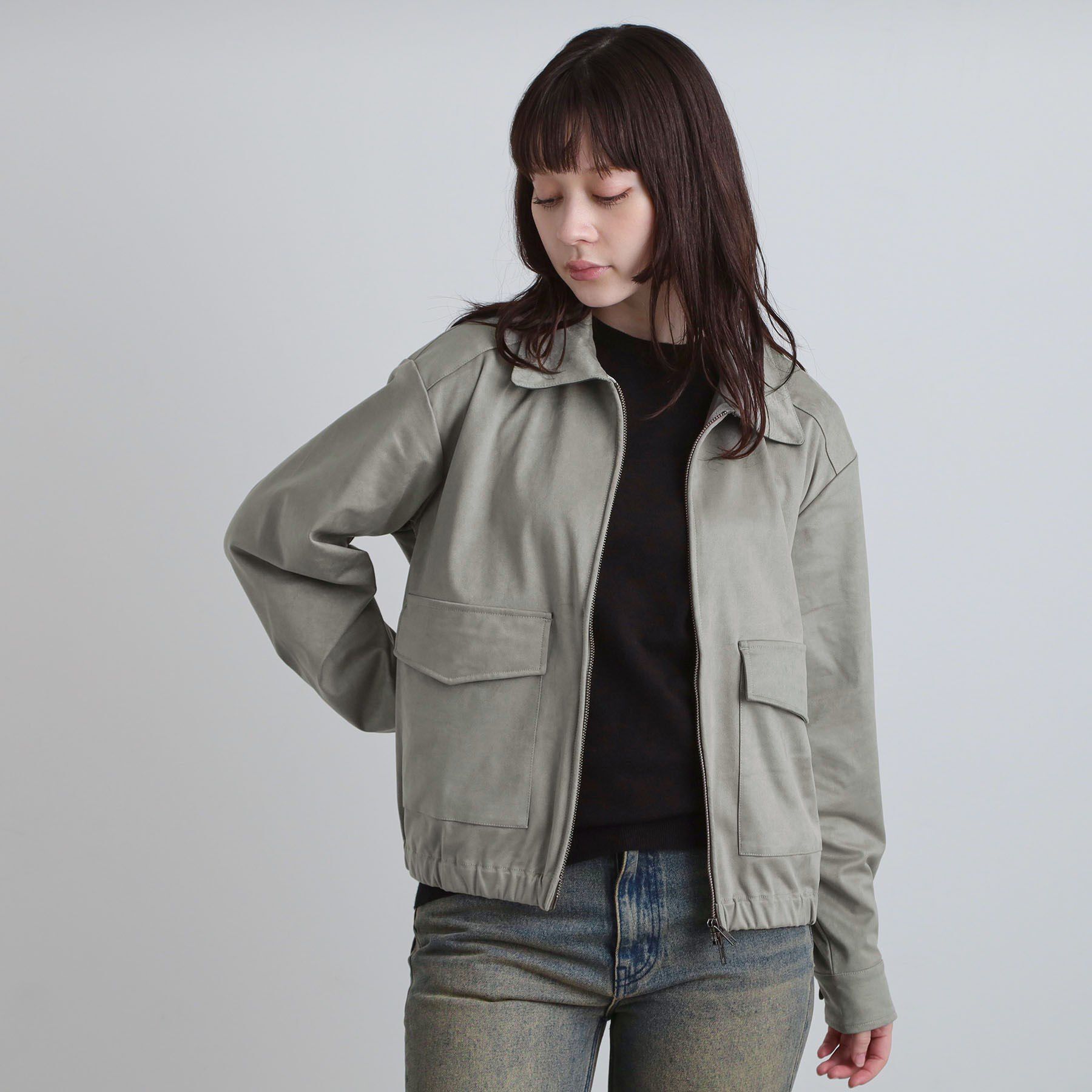 tk.TAKEO KIKUCHI「フェイクスエードシャツアウター」|ブルゾン・スタジャン|