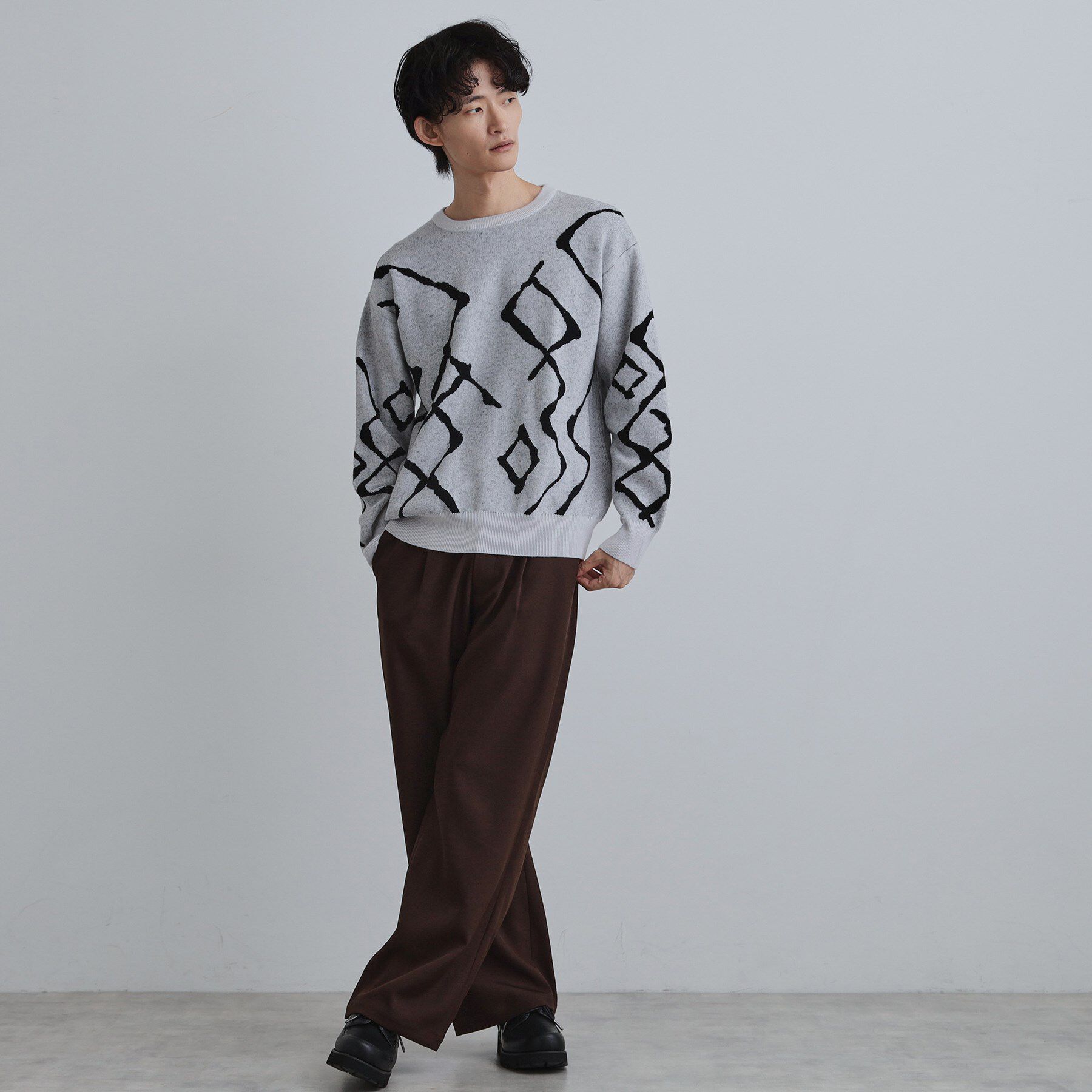 tk.TAKEO KIKUCHI「ラインアートニットプルオーバー」|ニット・セーター|