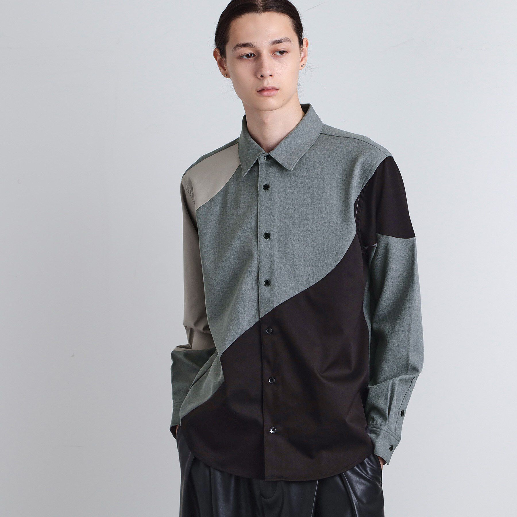 tk.TAKEO KIKUCHI「ヘリンボーンカーブスイッチシャツ」|シャツ・ブラウス|