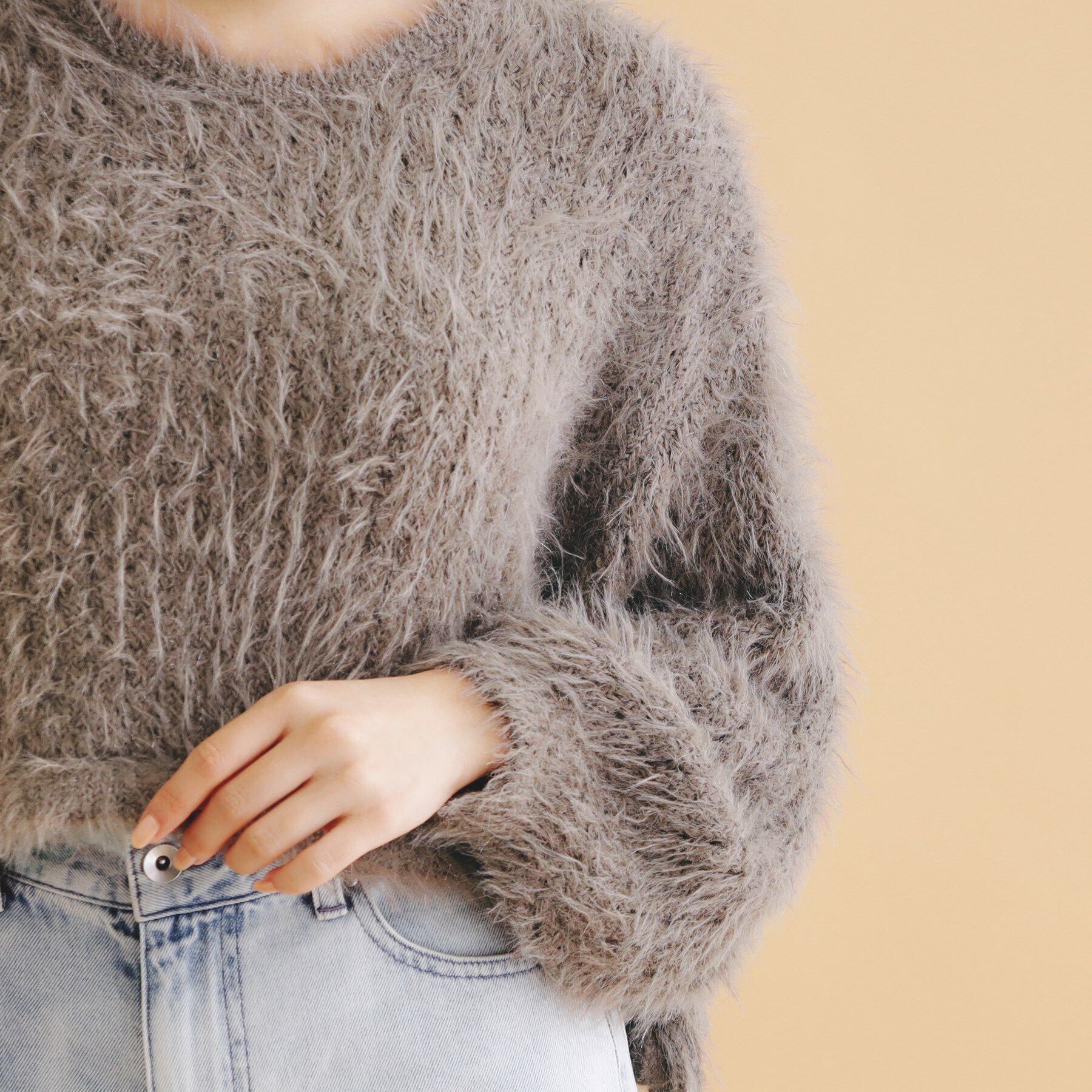 index「透かしシャギーサイドリボンニット【洗濯機洗い可】」|ニット・セーター|