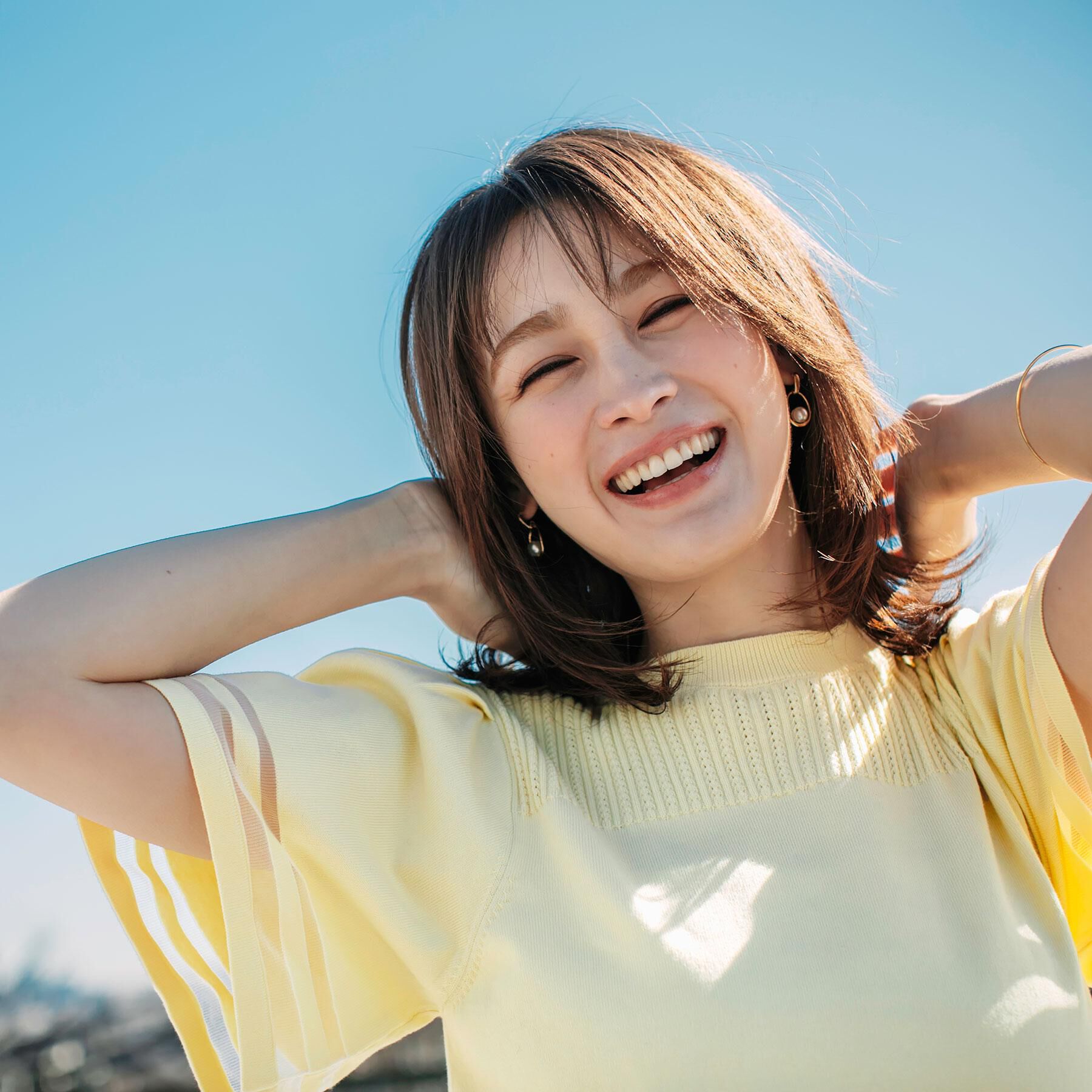 index「フレアスリーブニット/オーガニックコットン混【UV/洗濯機洗い可】」|ニット・セーター|