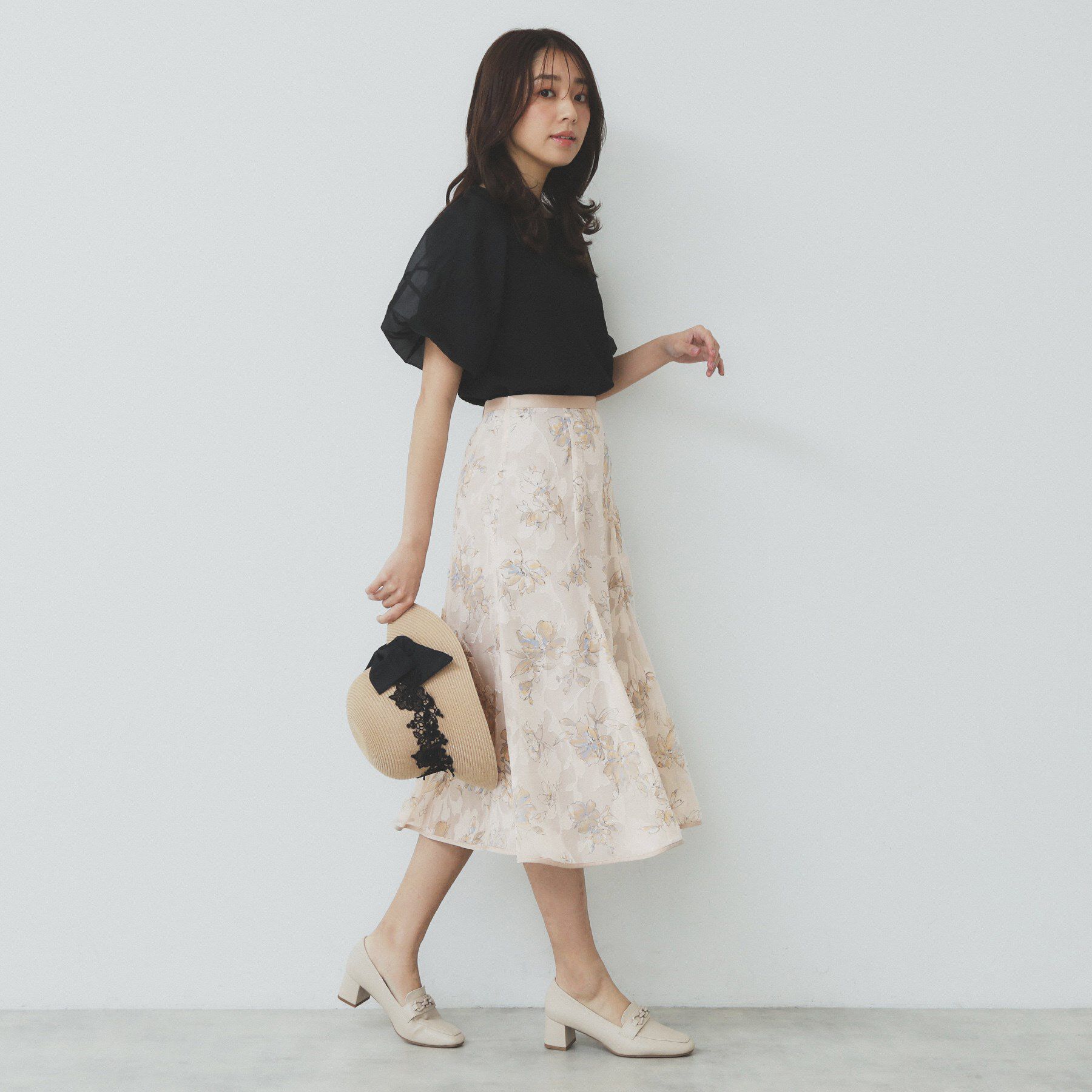index「花柄マーメイドフレアスカート【洗濯機洗い可】」|スカート|