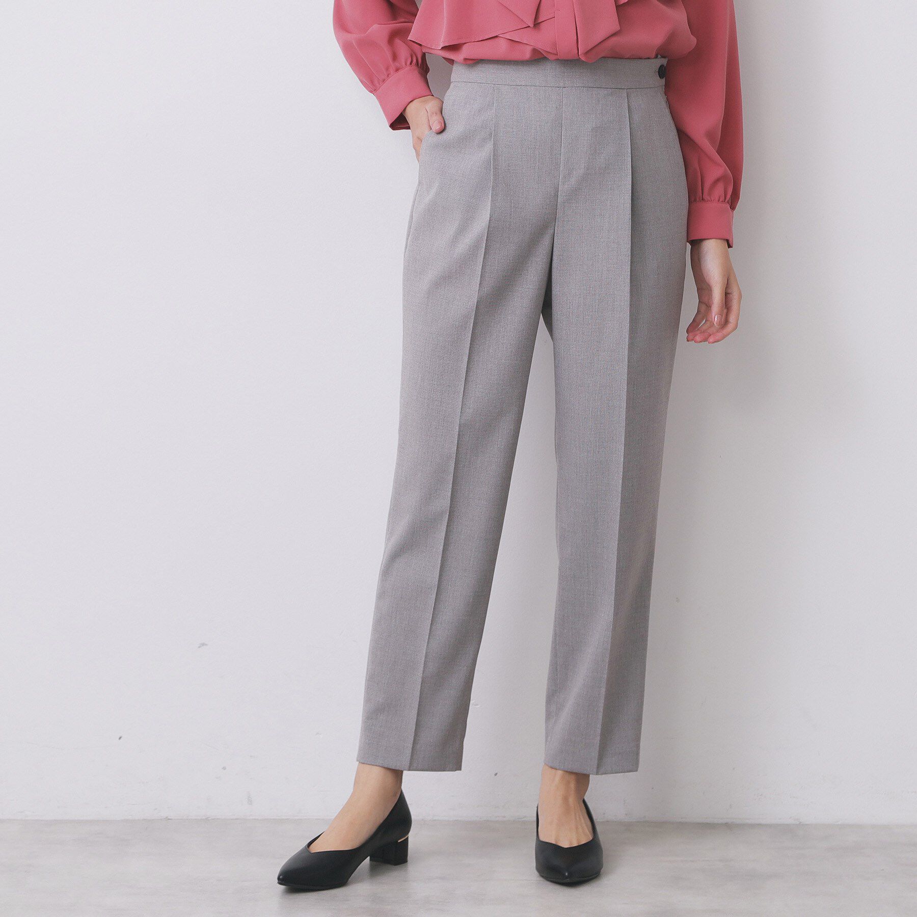 index「ウールライクストレッチテーパードパンツ/セットアップ対応【洗濯機OK】」|その他|グレー(012)