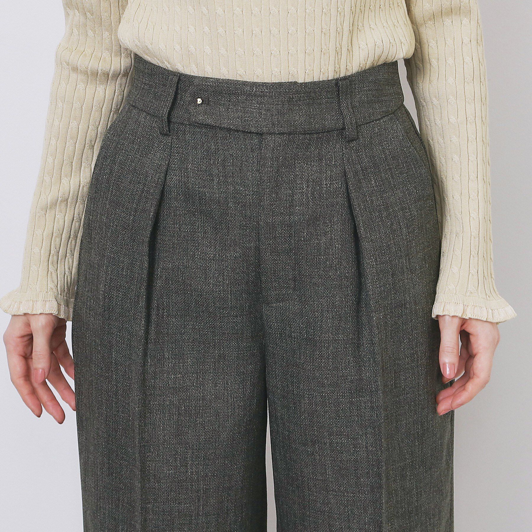 index「ツィード調ワイドストレートパンツ【洗濯機OK/防シワ】」|その他|