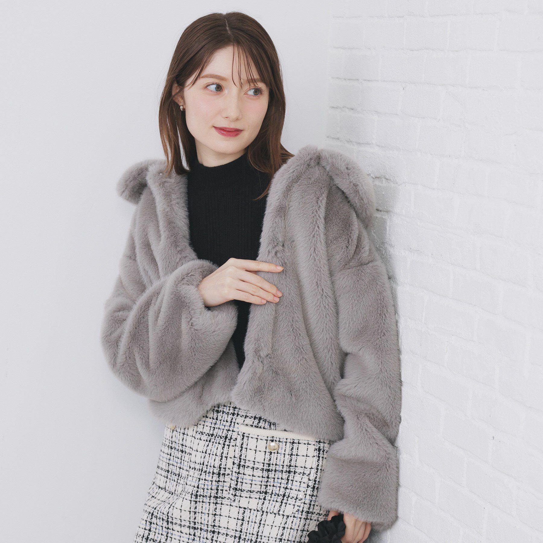 index「ランダムリブハイネックトップス【洗濯機OK/吸湿発熱】」|Tシャツ・カットソー|