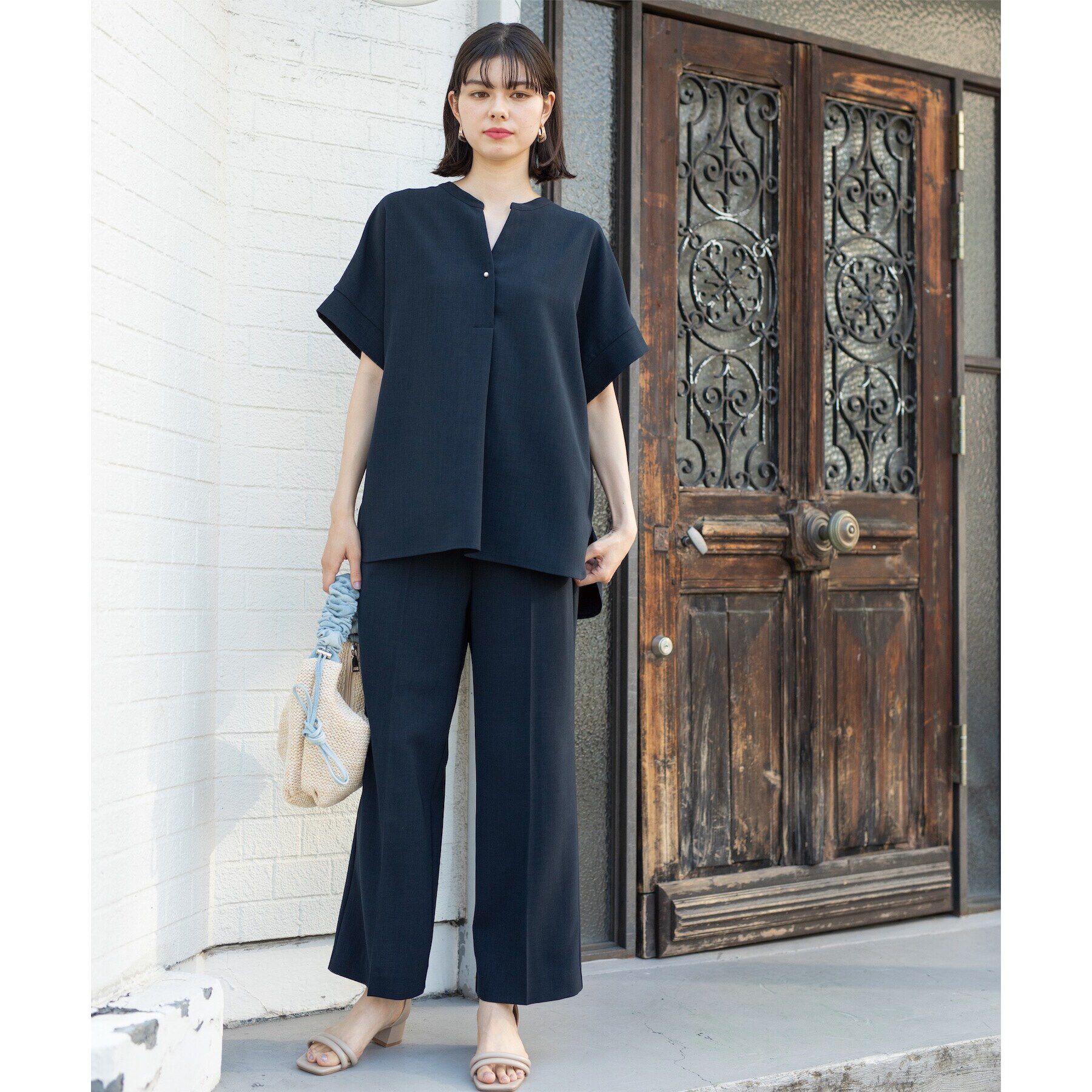 OPAQUE.CLIP「≪SS-LLsize≫ ストレッチ美脚イージーワイドパンツ/セットアップ対応【防シワ/抗ピル/洗濯機」|その他|