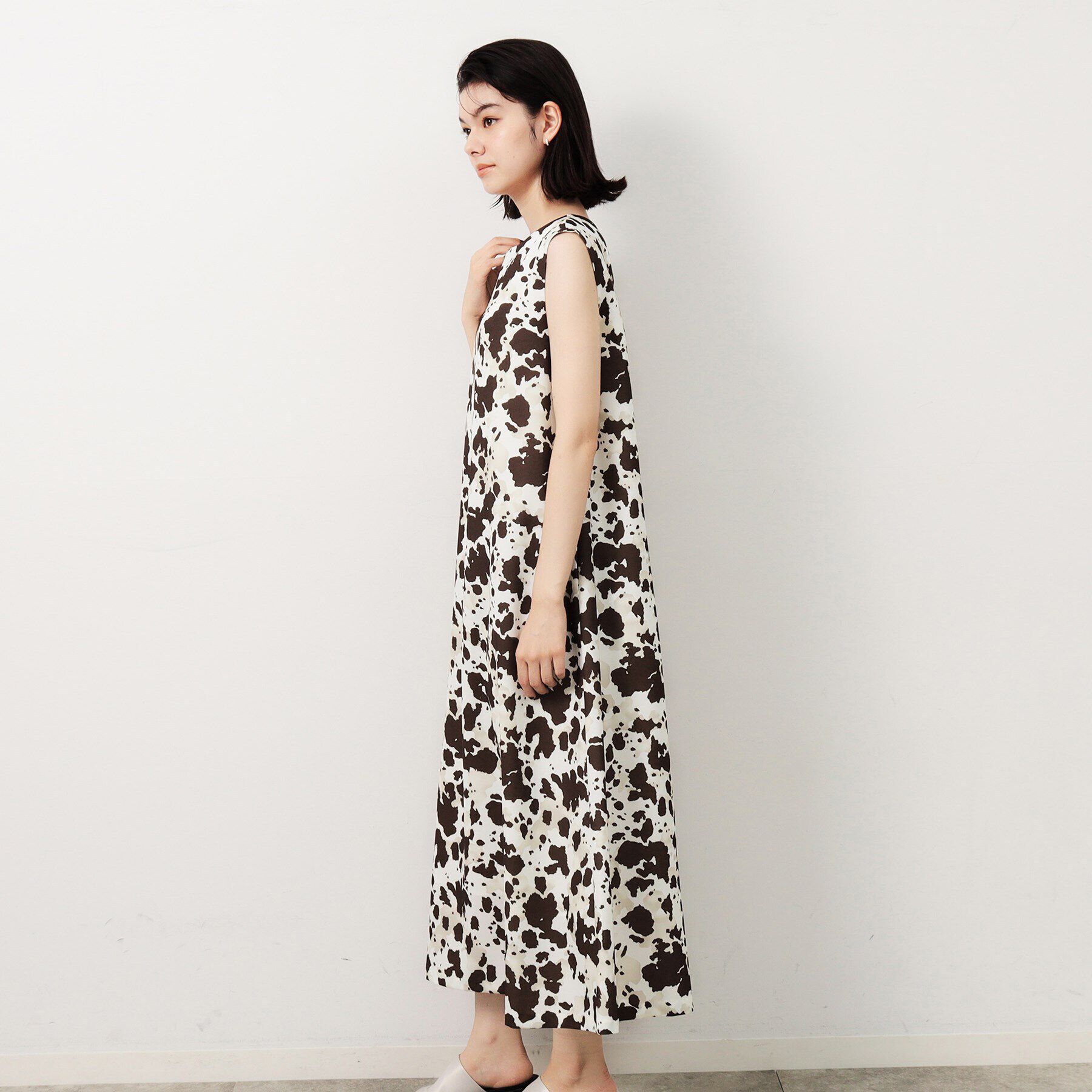 OPAQUE.CLIP「アニマル柄プリントAラインワンピース【洗濯機洗い可】」|ワンピース|