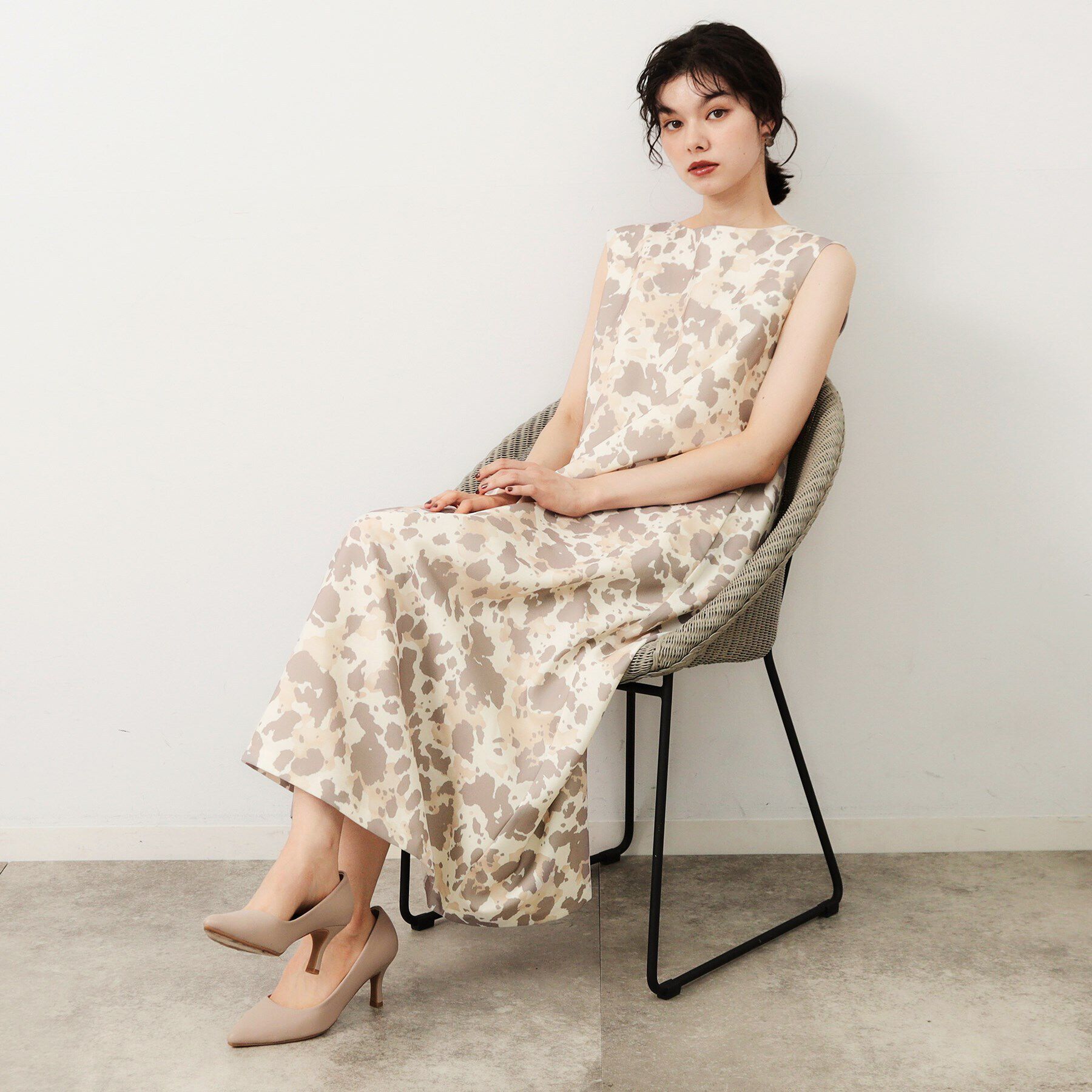 OPAQUE.CLIP「アニマル柄プリントAラインワンピース【洗濯機洗い可】」|ワンピース|