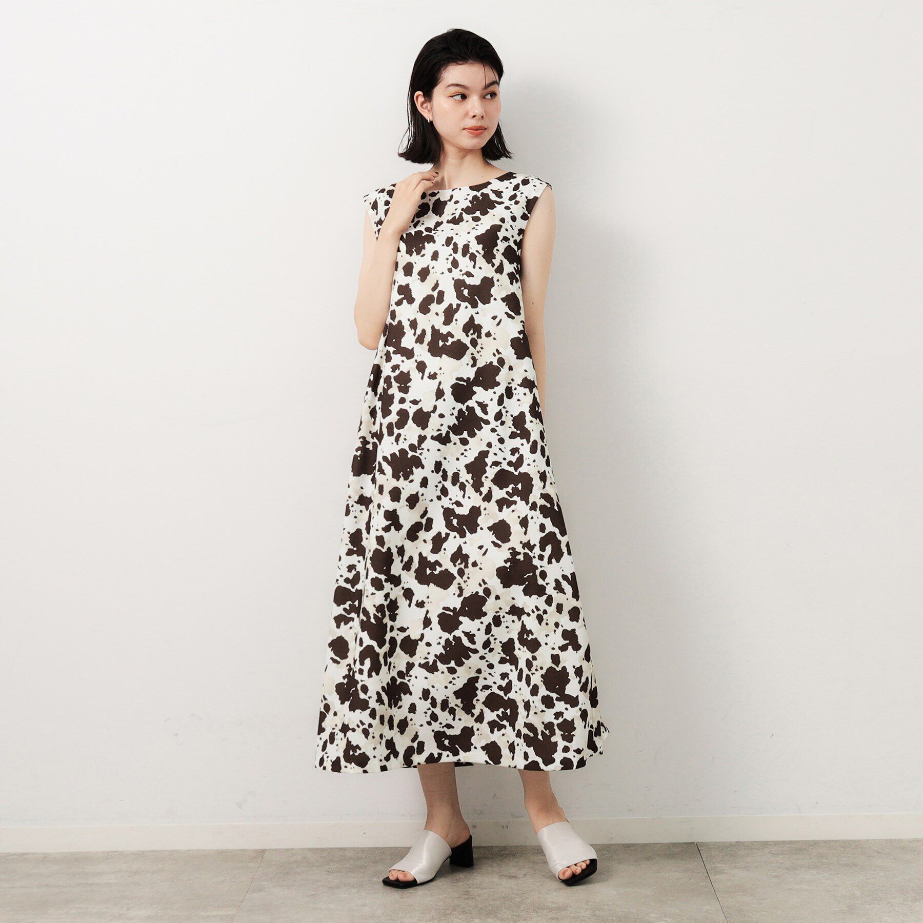 OPAQUE.CLIP「アニマル柄プリントAラインワンピース【洗濯機洗い可】」|ワンピース|