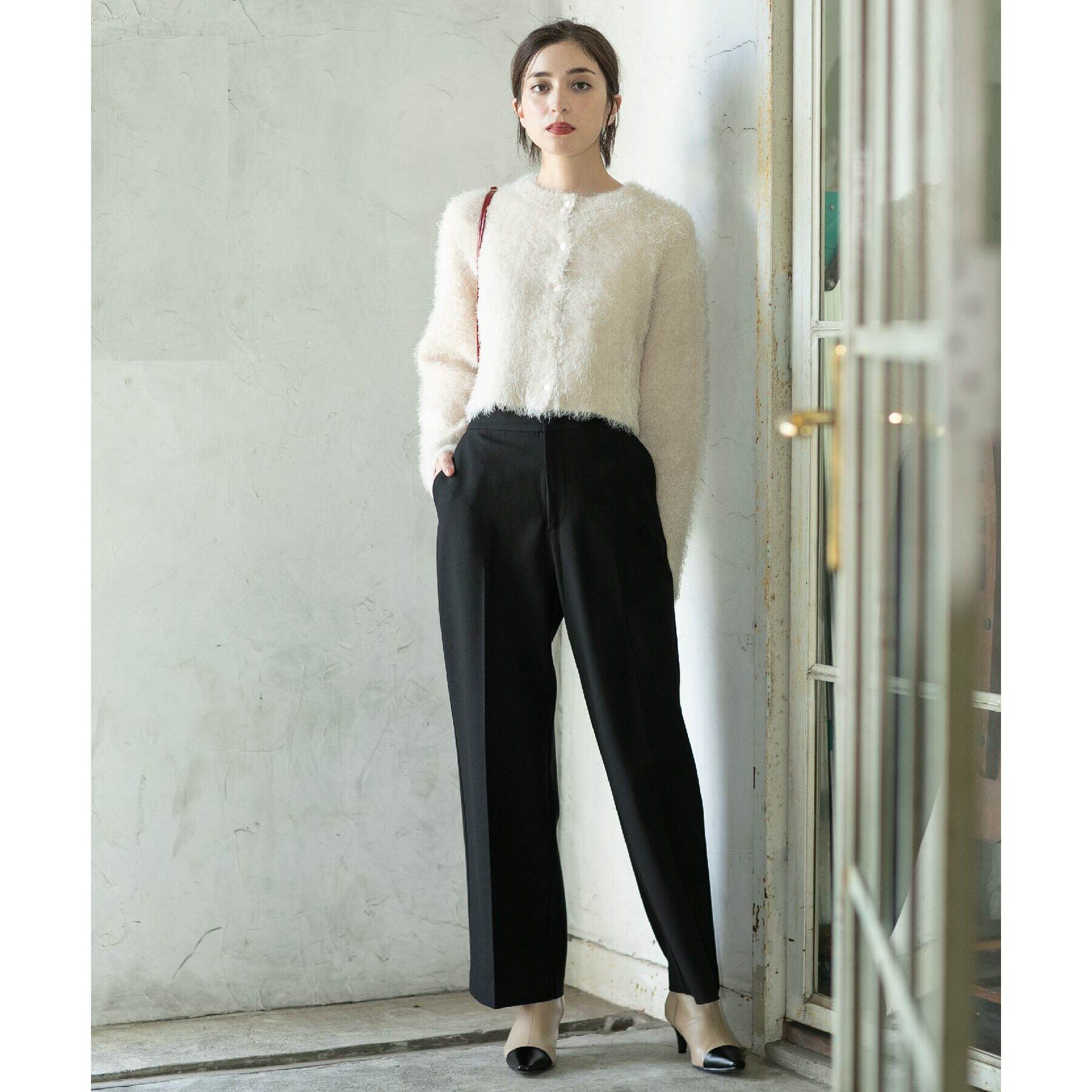 OPAQUE.CLIP「《SS-LLsize》着丈が選べる！裏起毛ストレッチワイドパンツ【蓄熱素材/洗濯機洗い可】」|その他|
