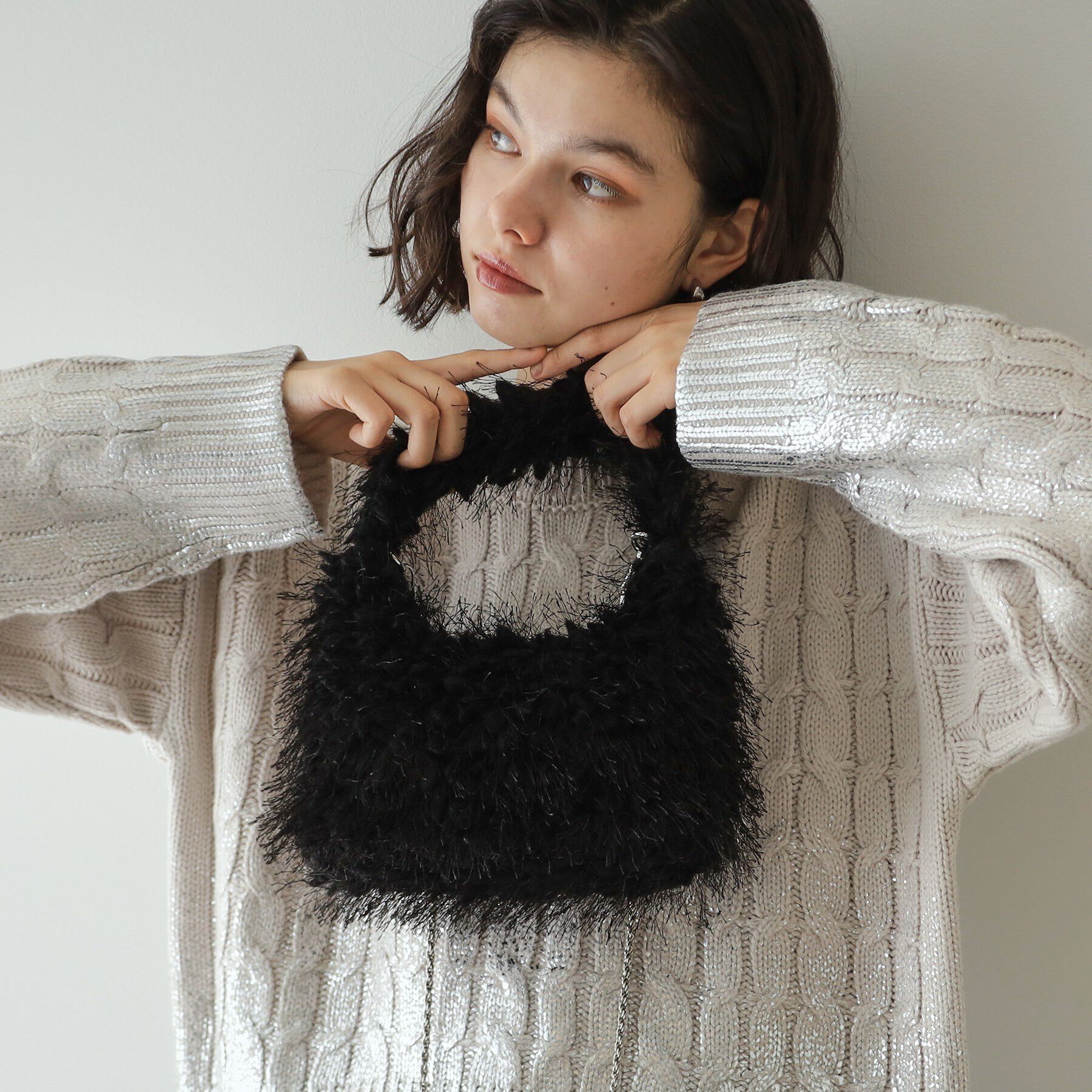 OPAQUE.CLIP「【2WAY】フリンジワンハンドルバッグ」|ハンドバッグ|