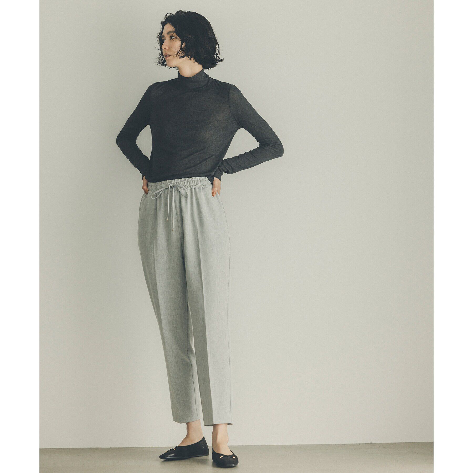 OPAQUE.CLIP「《SS-LLsize》裏起毛ストレッチイージーテーパードパンツ【蓄熱素材/洗濯機洗い可】」|その他|