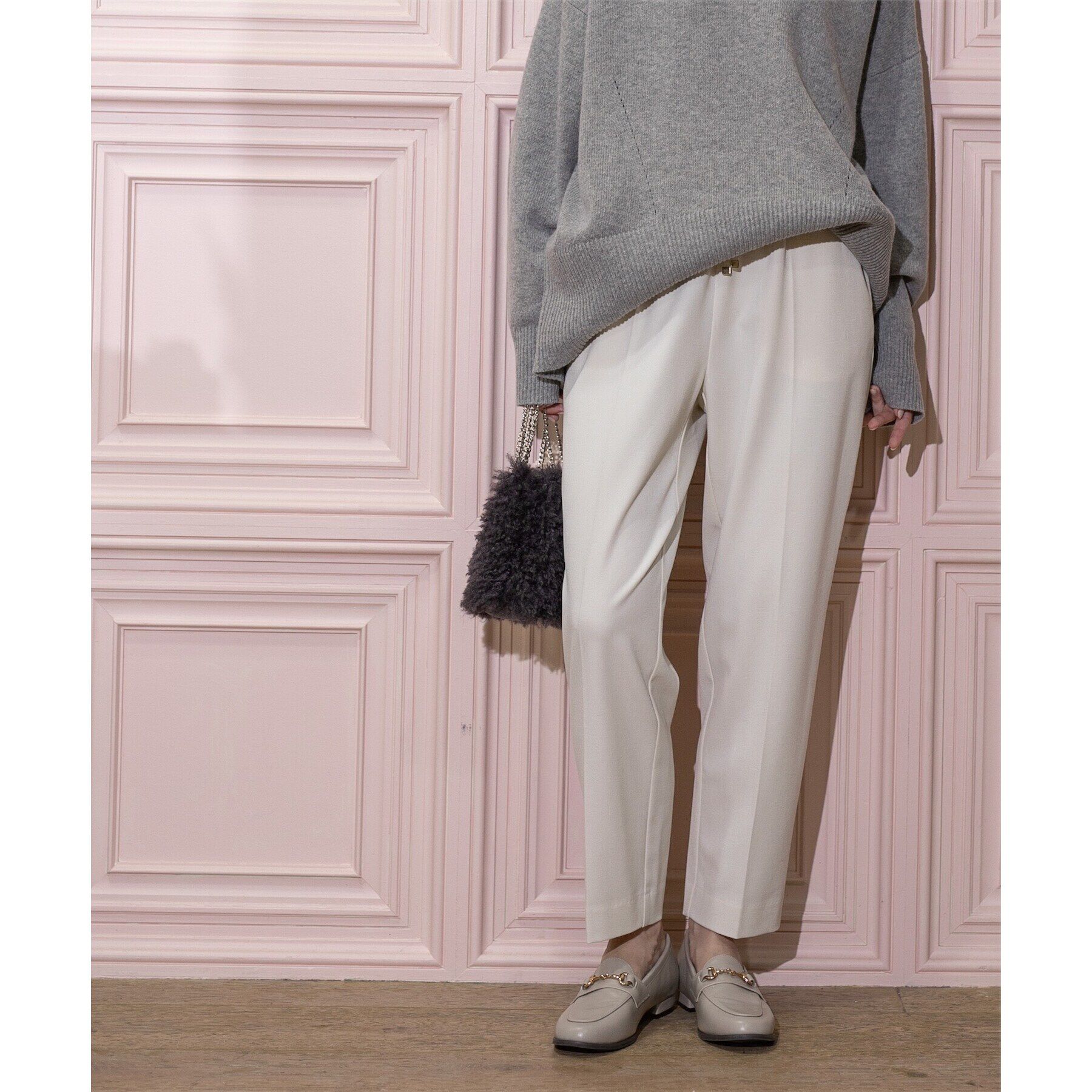 OPAQUE.CLIP「《SS-LLsize》裏起毛ストレッチイージーテーパードパンツ【蓄熱素材/洗濯機洗い可】」|その他|