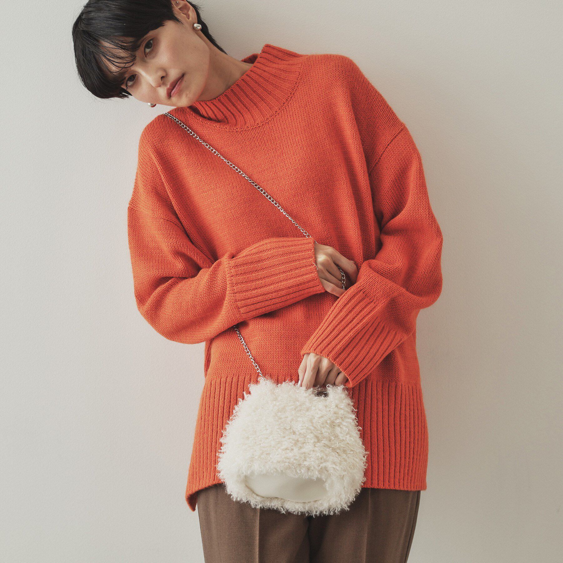 OPAQUE.CLIP「【2WAY】ラム風フェイクファーミニショルダーバッグ」|ショルダー・メッセンジャー|