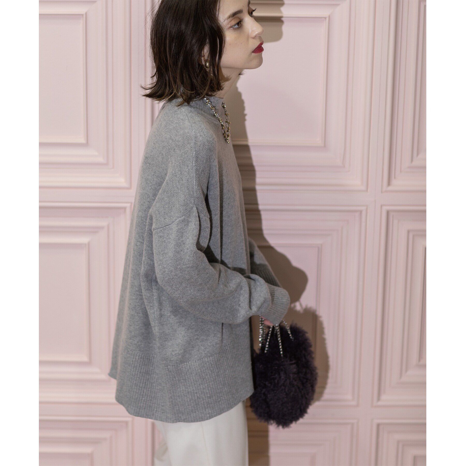 OPAQUE.CLIP「ミドルゲージハイネックニット／FILIVIVI・フィルビビ【洗える】」|ニット・セーター|