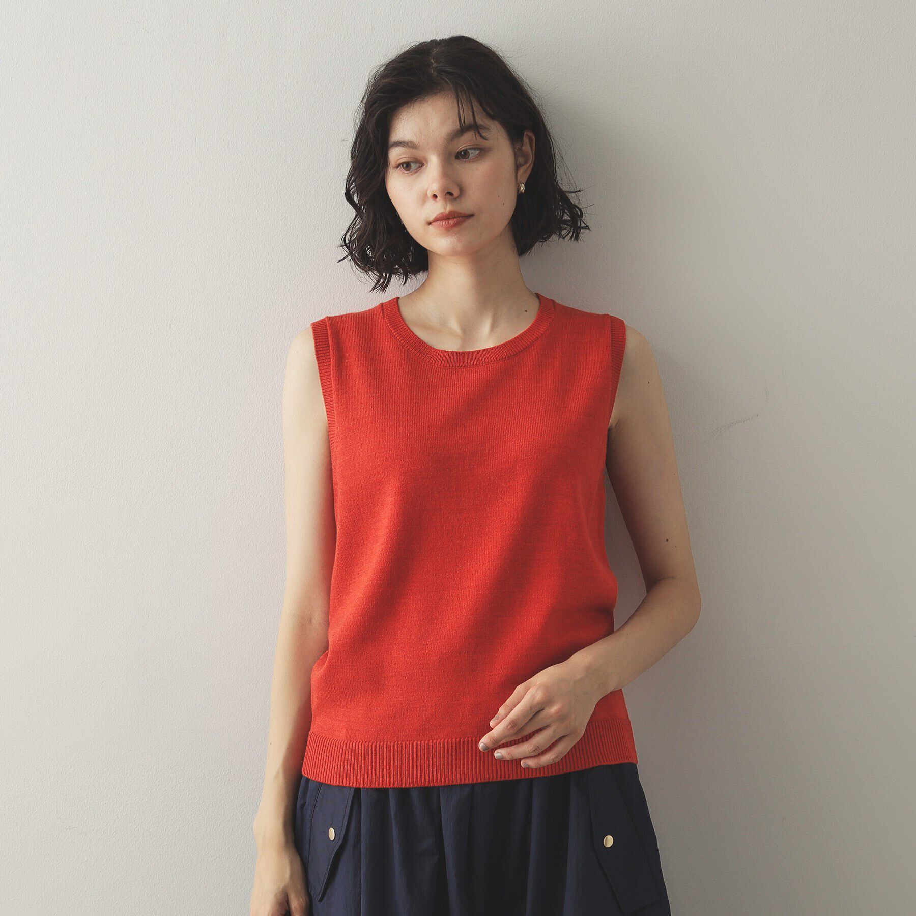 OPAQUE.CLIP「《ツインセット》ボレロ&times;ノースリーブニット【洗濯機洗い可】」|ニット・セーター|