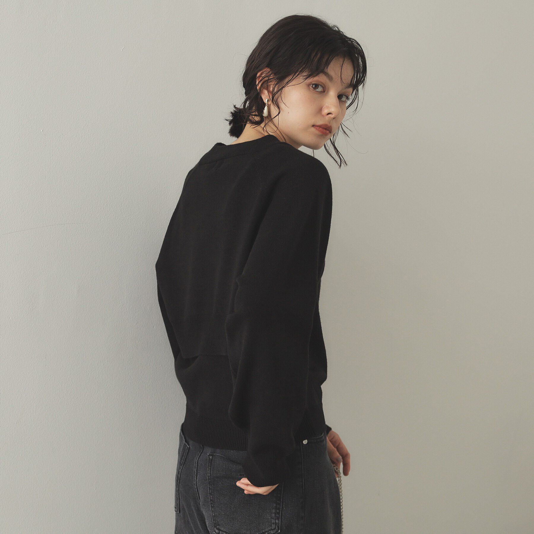 OPAQUE.CLIP「《ツインセット》ボレロ&times;ノースリーブニット【洗濯機洗い可】」|ニット・セーター|