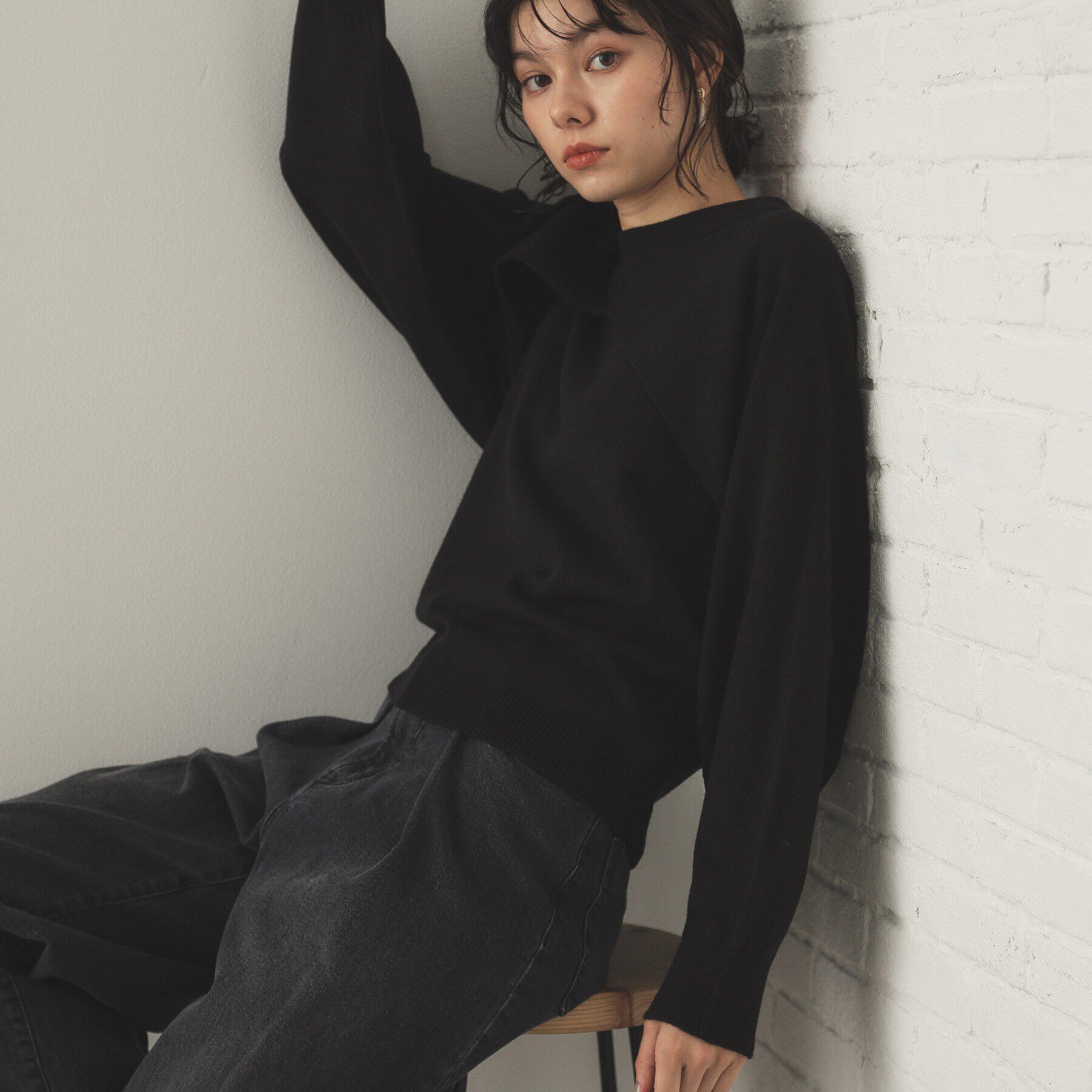 OPAQUE.CLIP「《ツインセット》ボレロ&times;ノースリーブニット【洗濯機洗い可】」|ニット・セーター|ブラック(019)