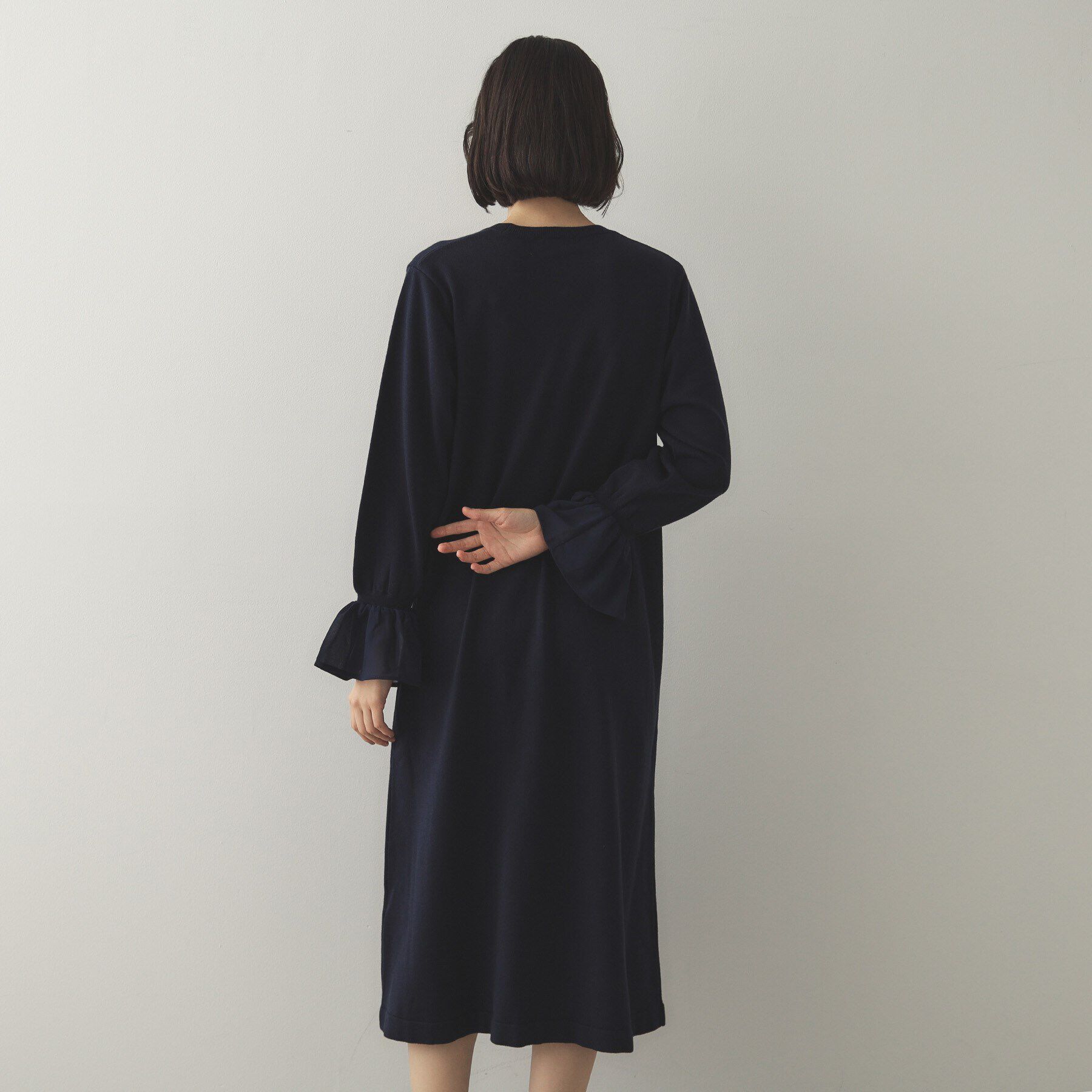 OPAQUE.CLIP「フレアスリーブニットワンピース【洗濯機洗い可】」|ワンピース|