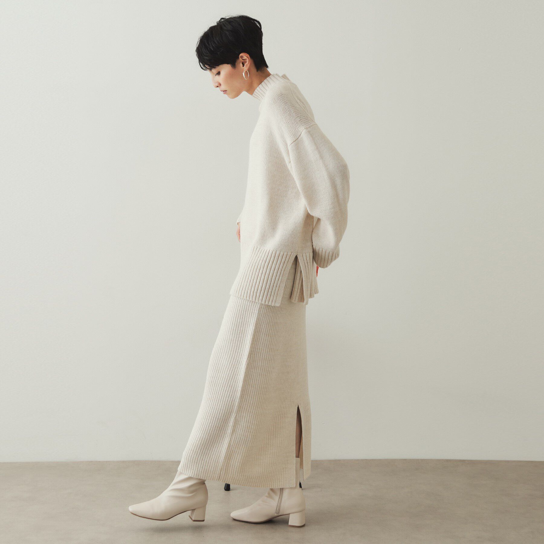 OPAQUE.CLIP「ミドルゲージナロースカート／セットアップ対応【洗濯機洗い可】」|スカート|