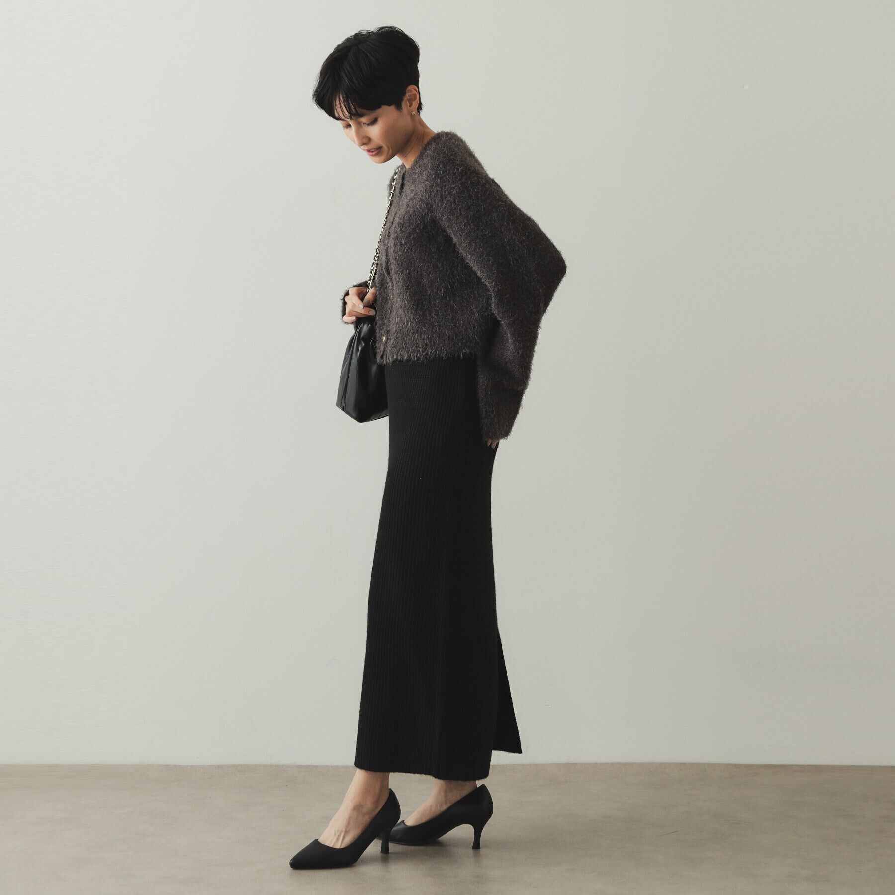 OPAQUE.CLIP「ミドルゲージナロースカート／セットアップ対応【洗濯機洗い可】」|スカート|