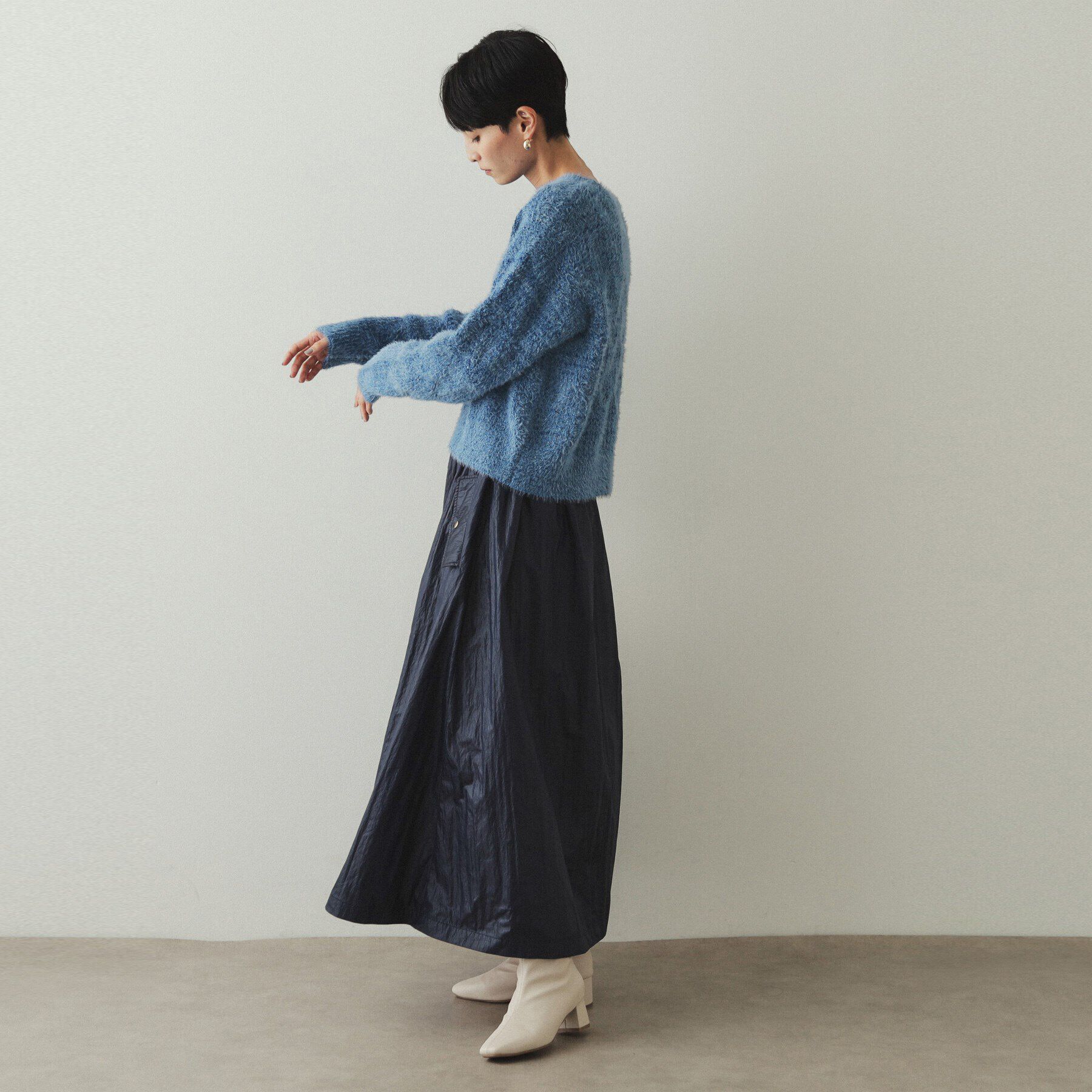 OPAQUE.CLIP「モールフェザーラメケーブルニット【洗濯機洗い可】」|ニット・セーター|