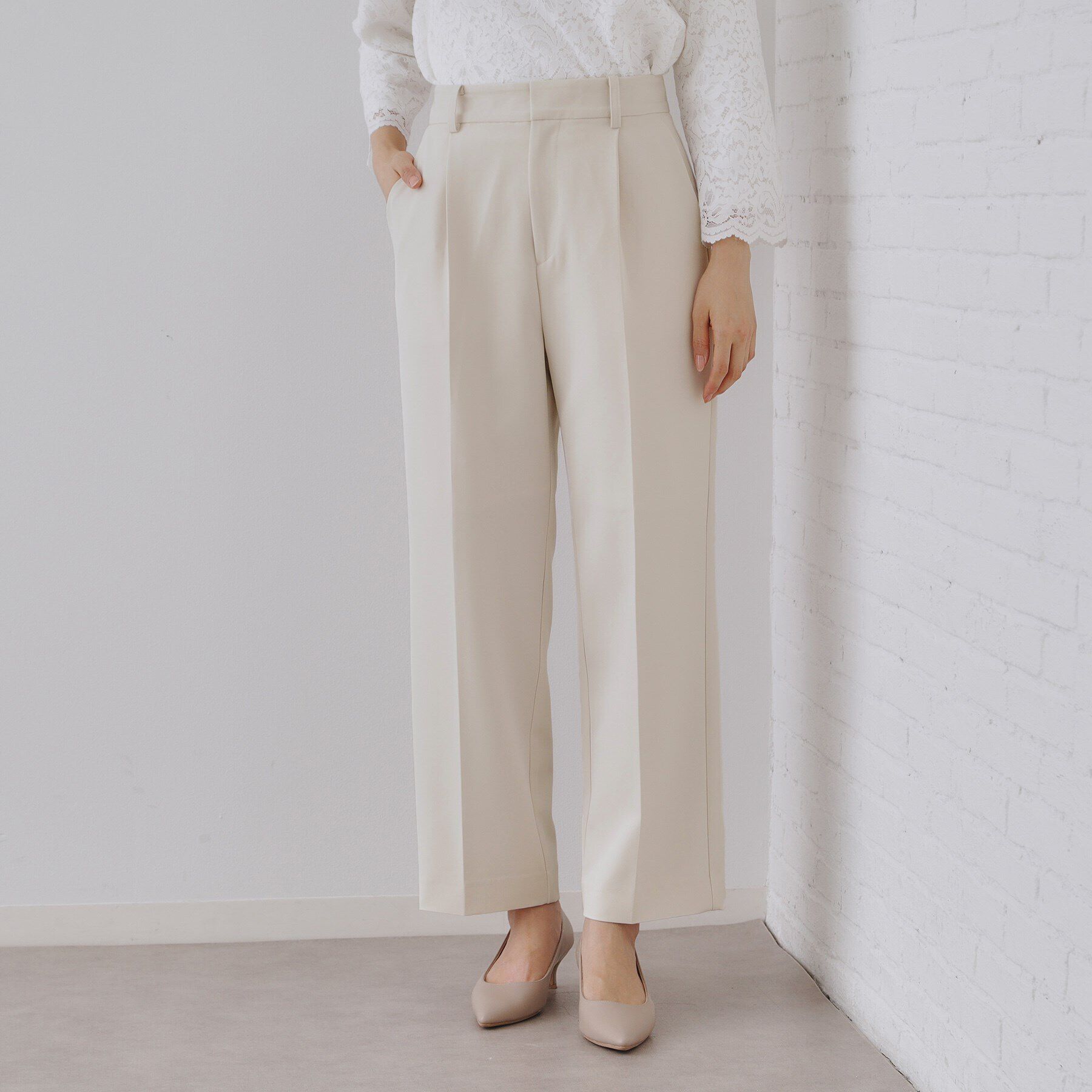 OPAQUE.CLIP「《通勤・セレモニー/セットアップ対応》ワイドパンツ/ダブルクロス【洗濯機洗い可】」|その他|