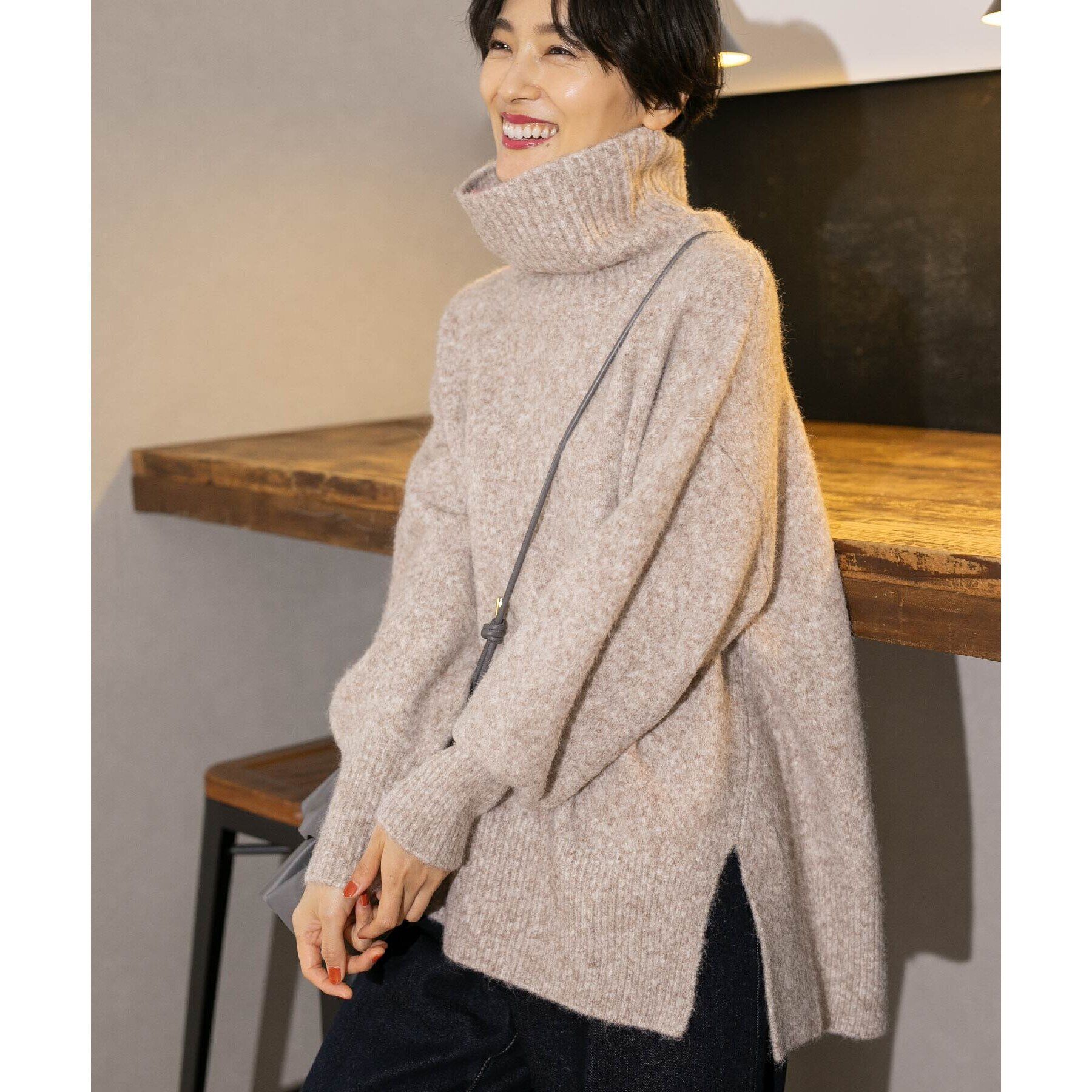 OPAQUE.CLIP「ミドルゲージハイネックニット【洗濯機洗い可】」|ニット・セーター|