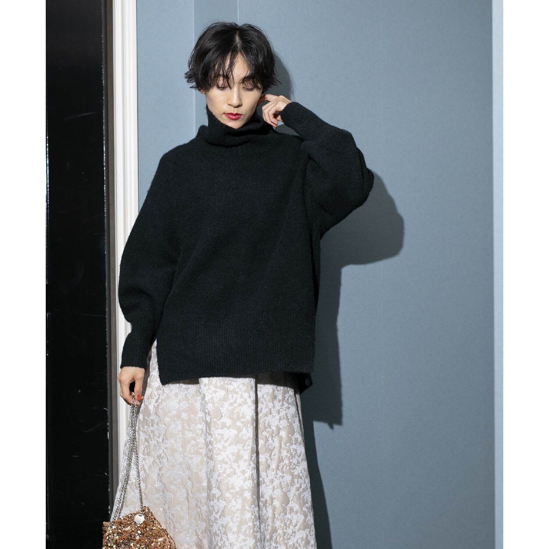 OPAQUE.CLIP「ミドルゲージハイネックニット【洗濯機洗い可】」|ニット・セーター|