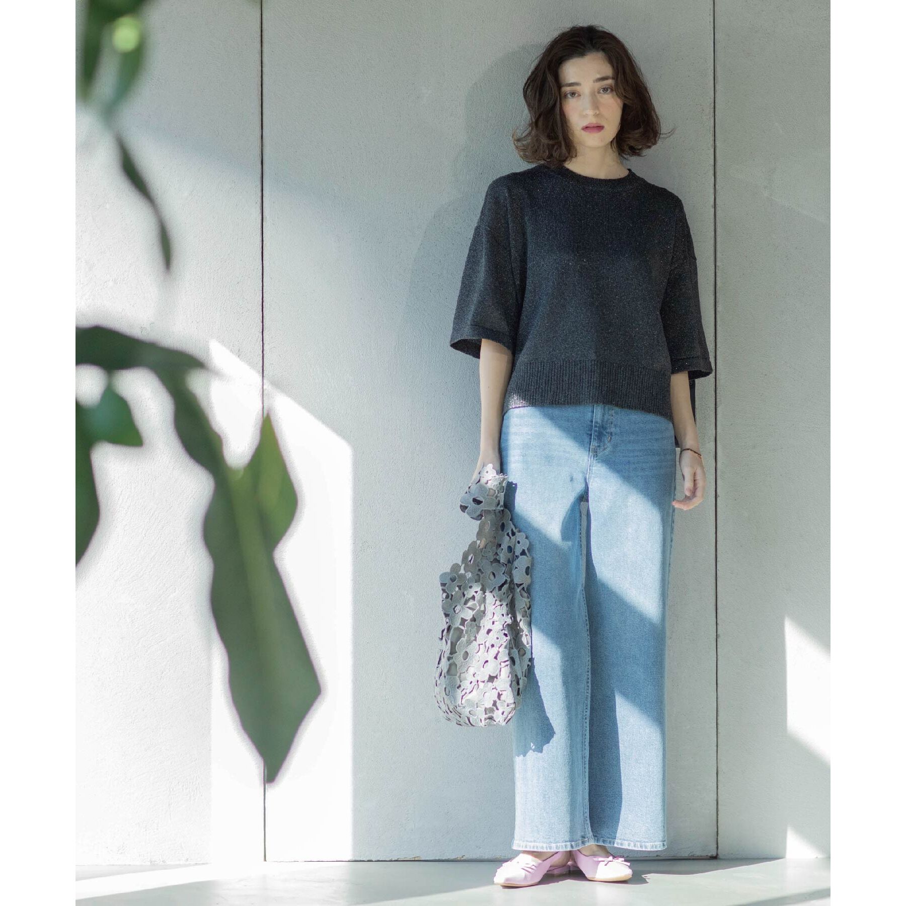 OPAQUE.CLIP「《SS-LLsize》ストレッチバギーデニム【洗濯機洗い可】」|デニム|