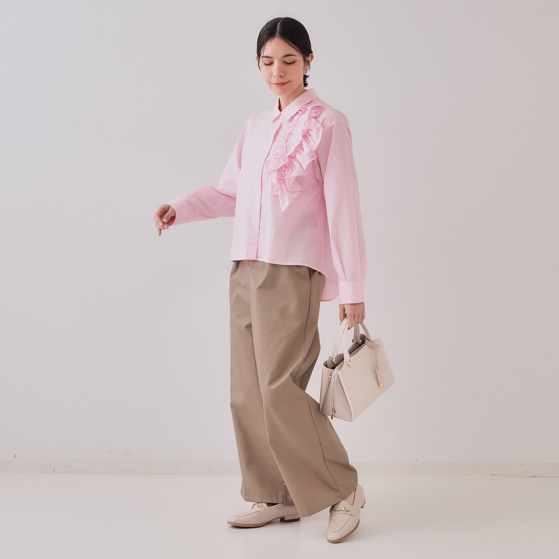 OPAQUE.CLIP「ハイウエストフロントZIPワイドパンツ【洗濯機洗い可】」|その他|