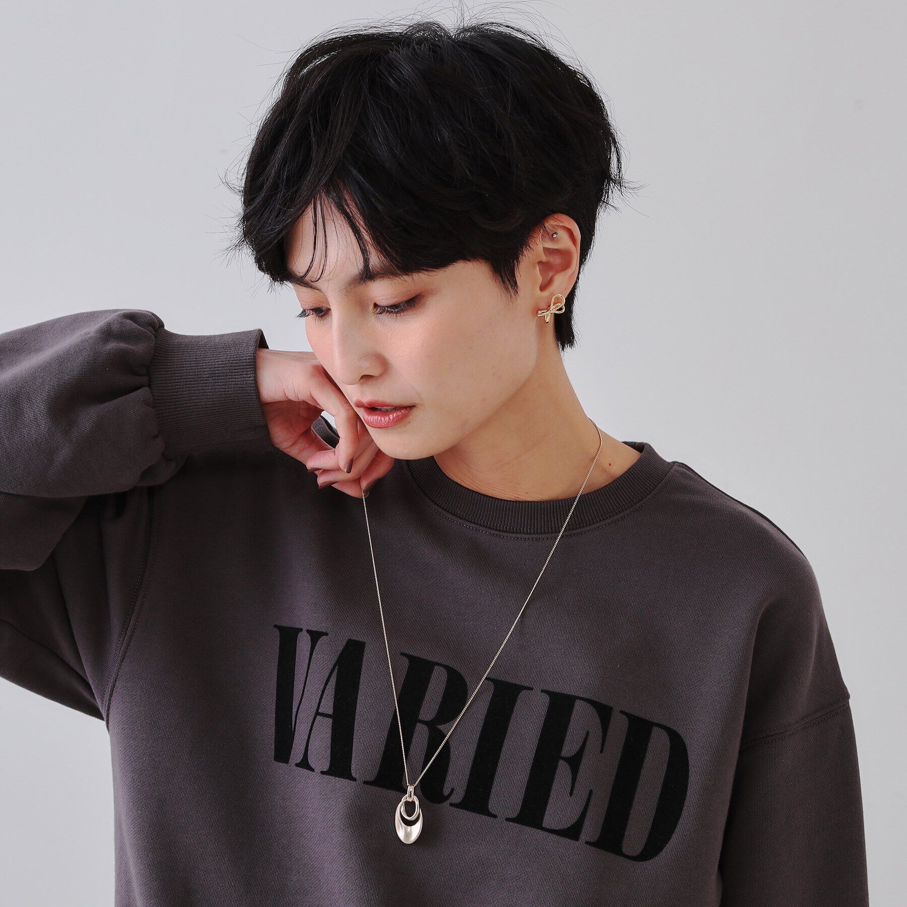 OPAQUE.CLIP「2連リングロングネックレス」|ネックレス|